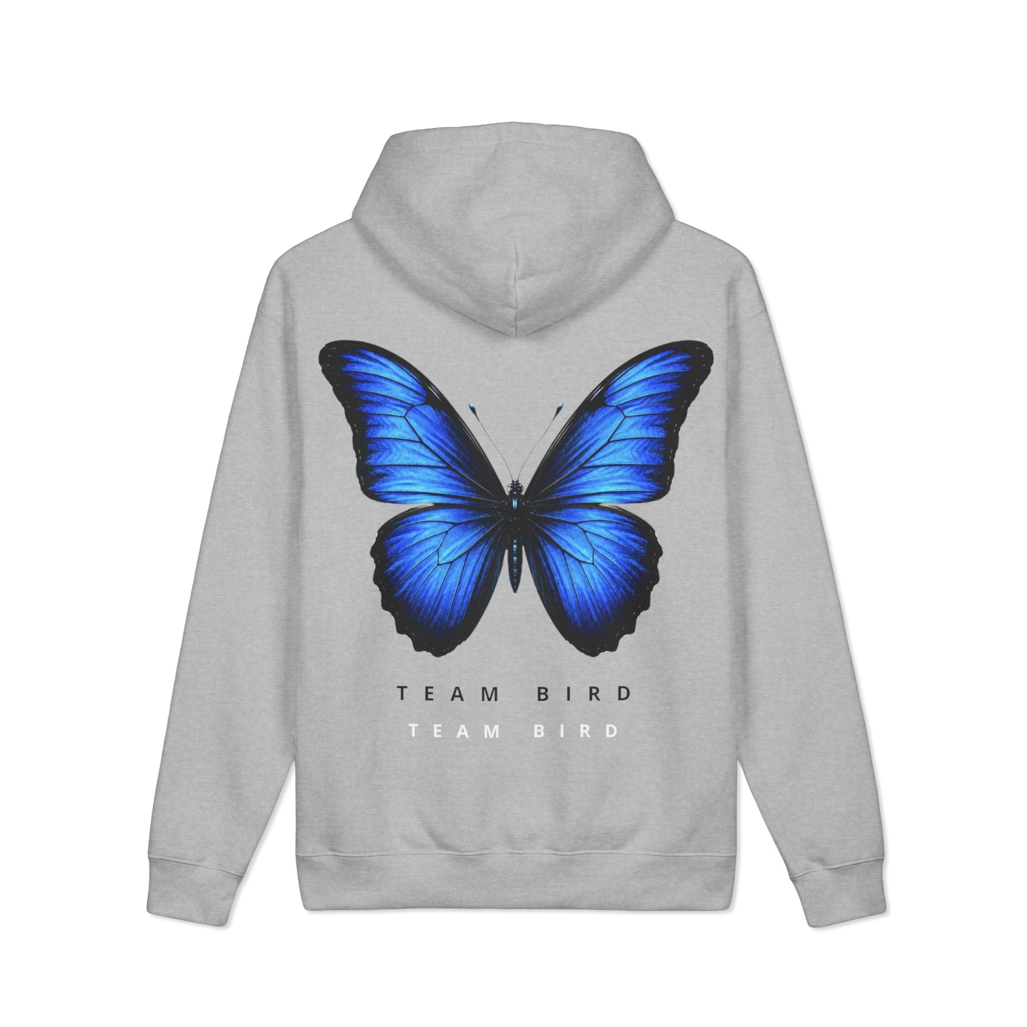 Blue Butterfly 'Team Bird' Hoodie — Graphic Butterfly Pullover