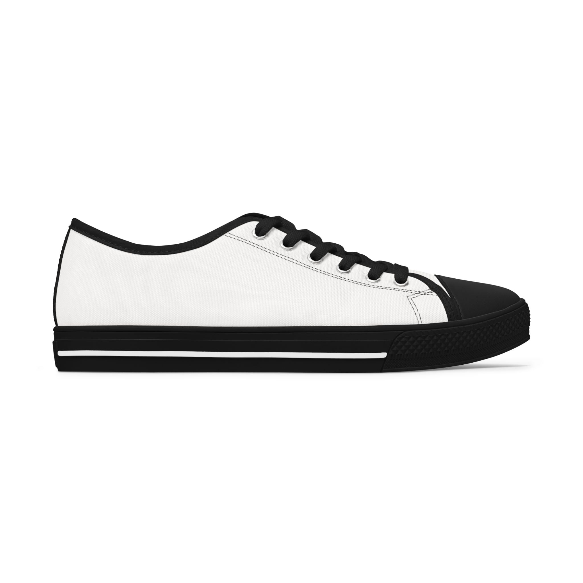 Floral Vibes Low Top Sneakers – Women's White Canvas Shoes with Purple Blossom Accent