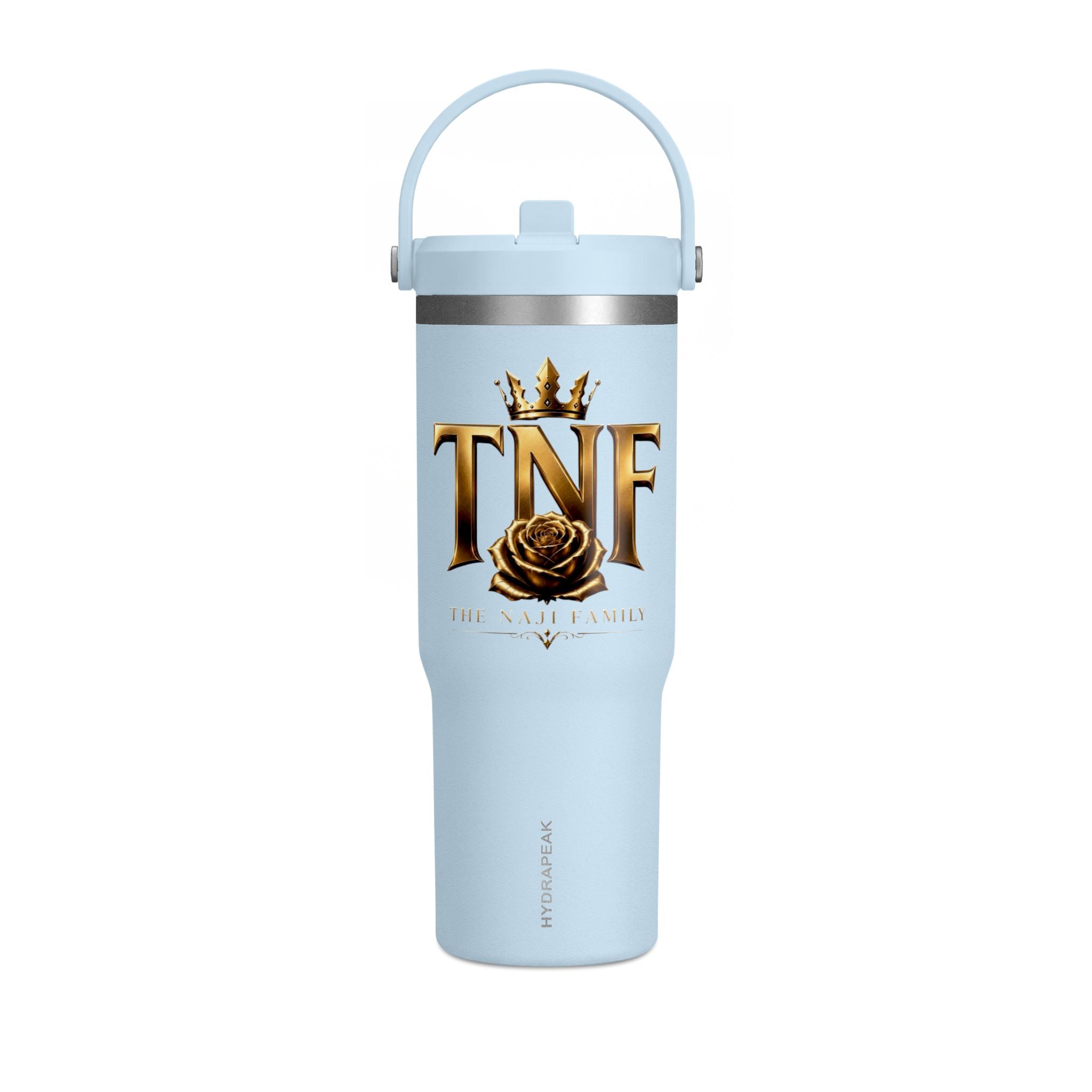TNF 'The Naji Family' 32oz Nomad Tumbler – Insulated Travel Cup with Gold Crest Design
