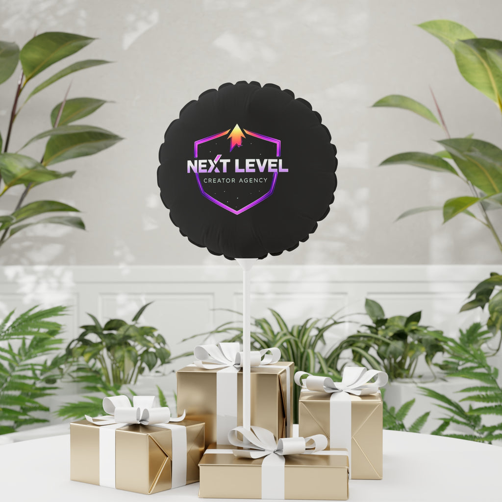 Next Level Creator Agency Balloon — Branded Black Celebration Balloon