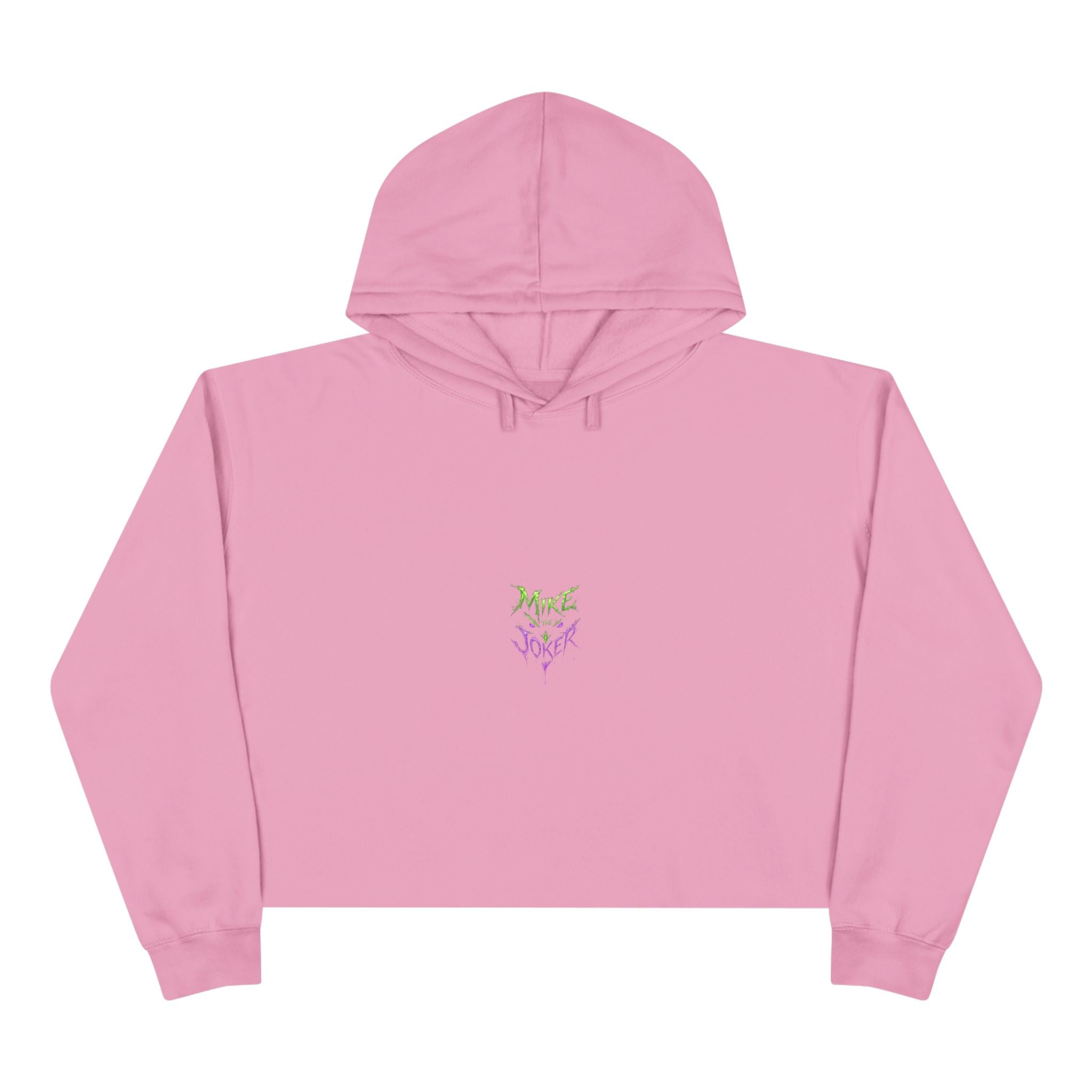 Crop Hoodie — 'Mixe Joker' Minimal Front / Bold Back Graphic Cropped Hoodie