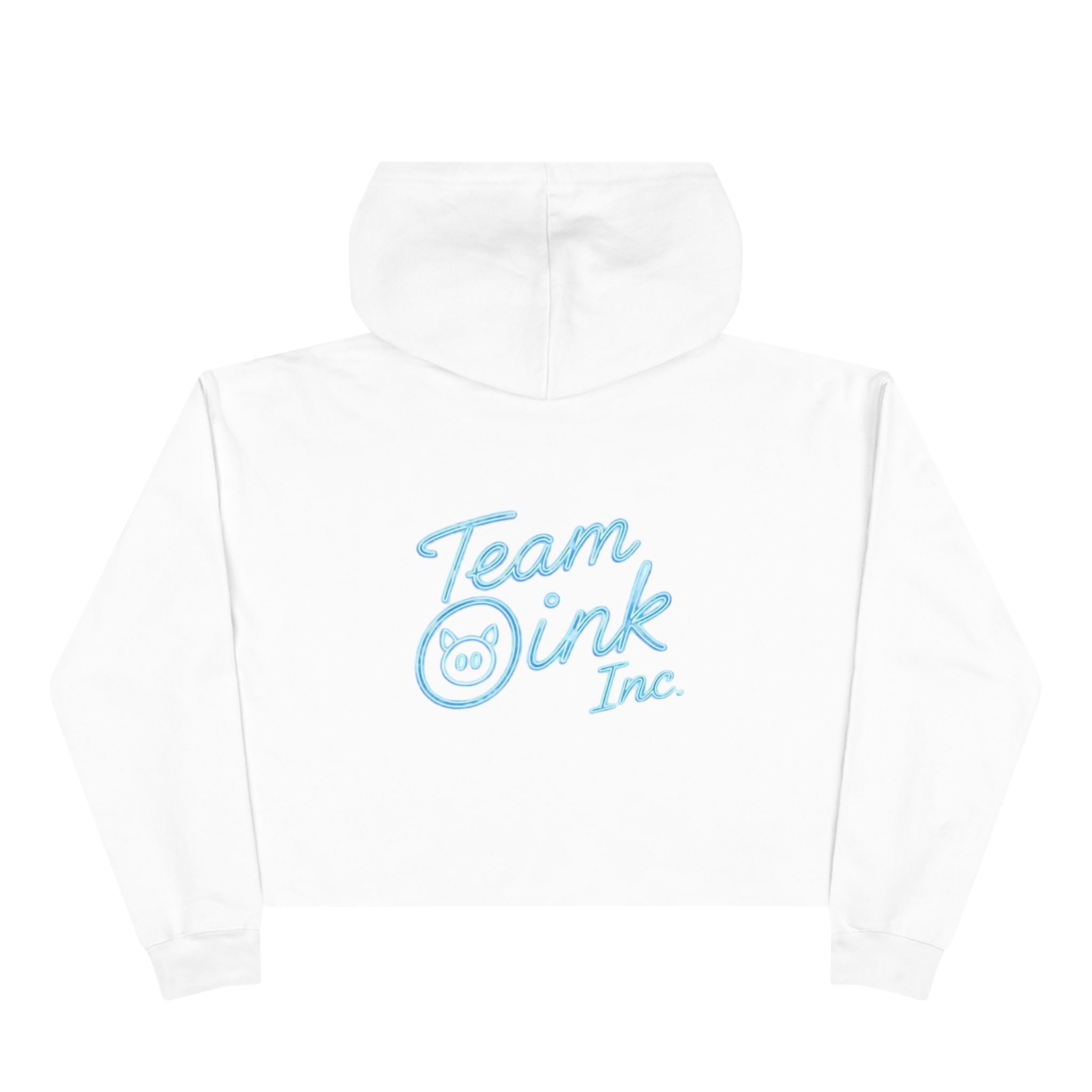 Team Oink Inc. Cropped Hoodie – Minimal Pastel Logo Crop Sweatshirt