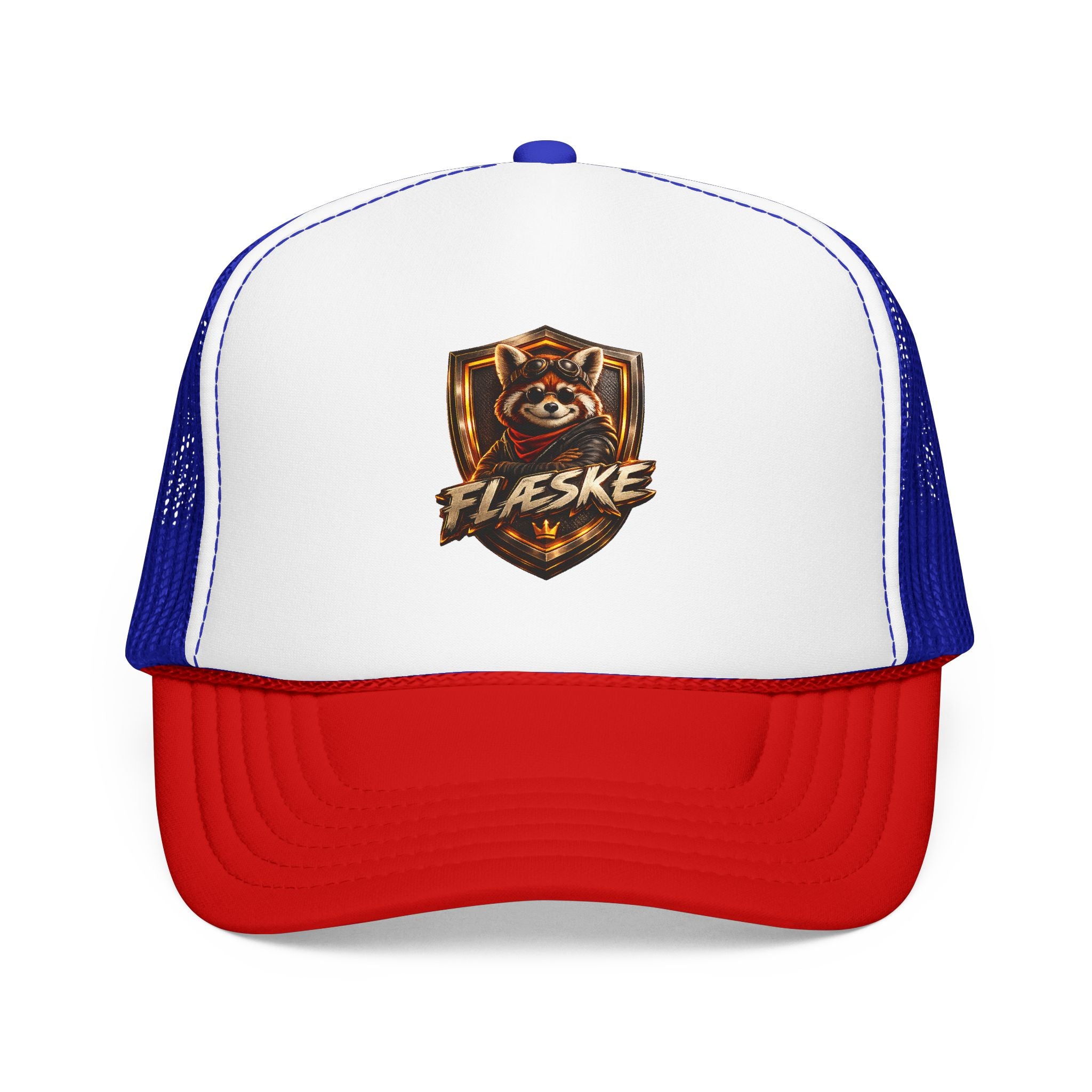 Ember Raccoon Shield Trucker Hat