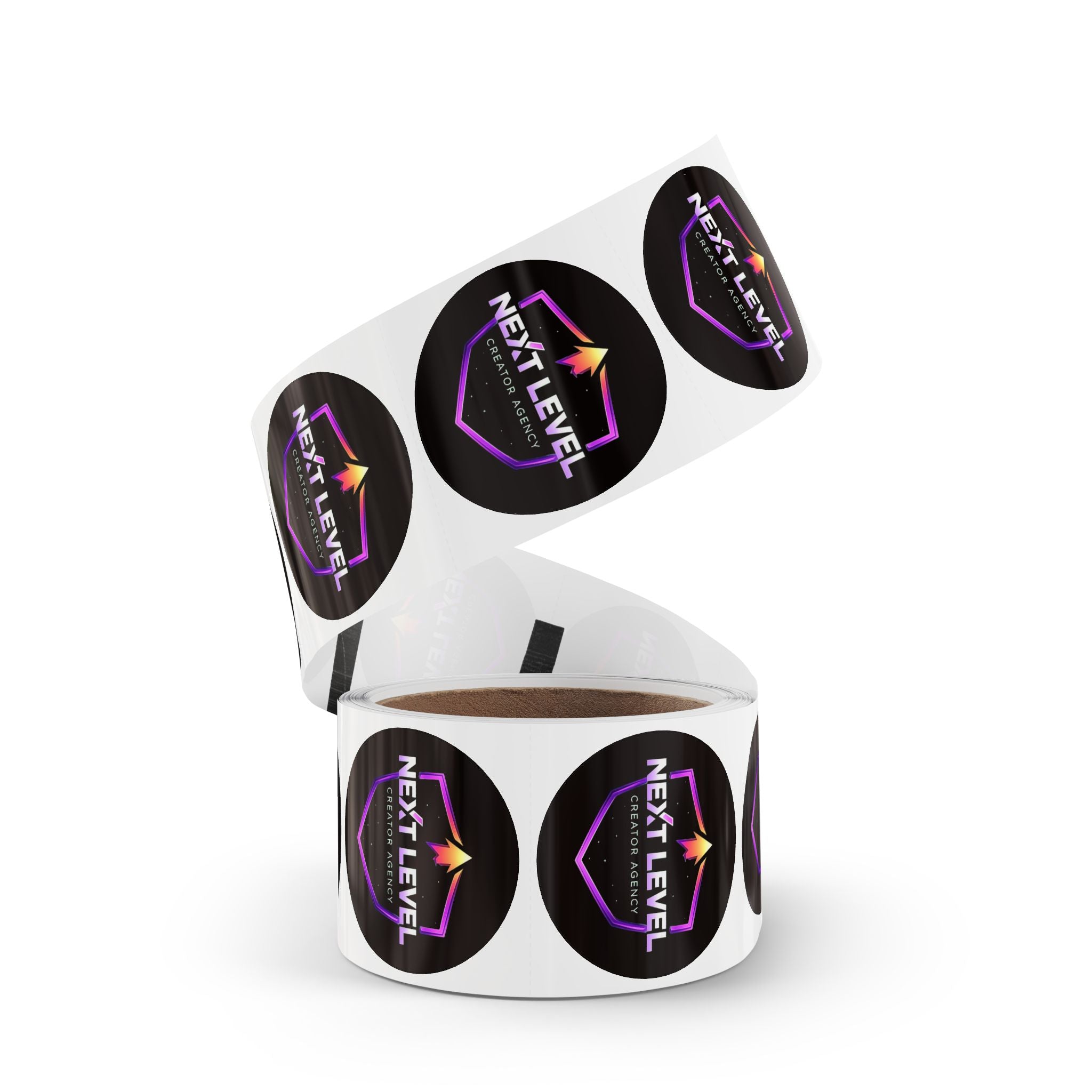 Next Level Round Sticker Labels – Branded Logo Sticker Rolls for Packaging & Promotions