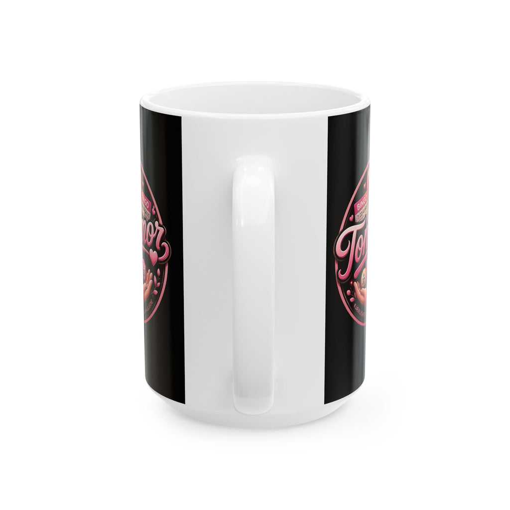 Bingo Tonemor Ceramic Mug — Pink Heart Bingo Lover Gift (11oz/15oz)