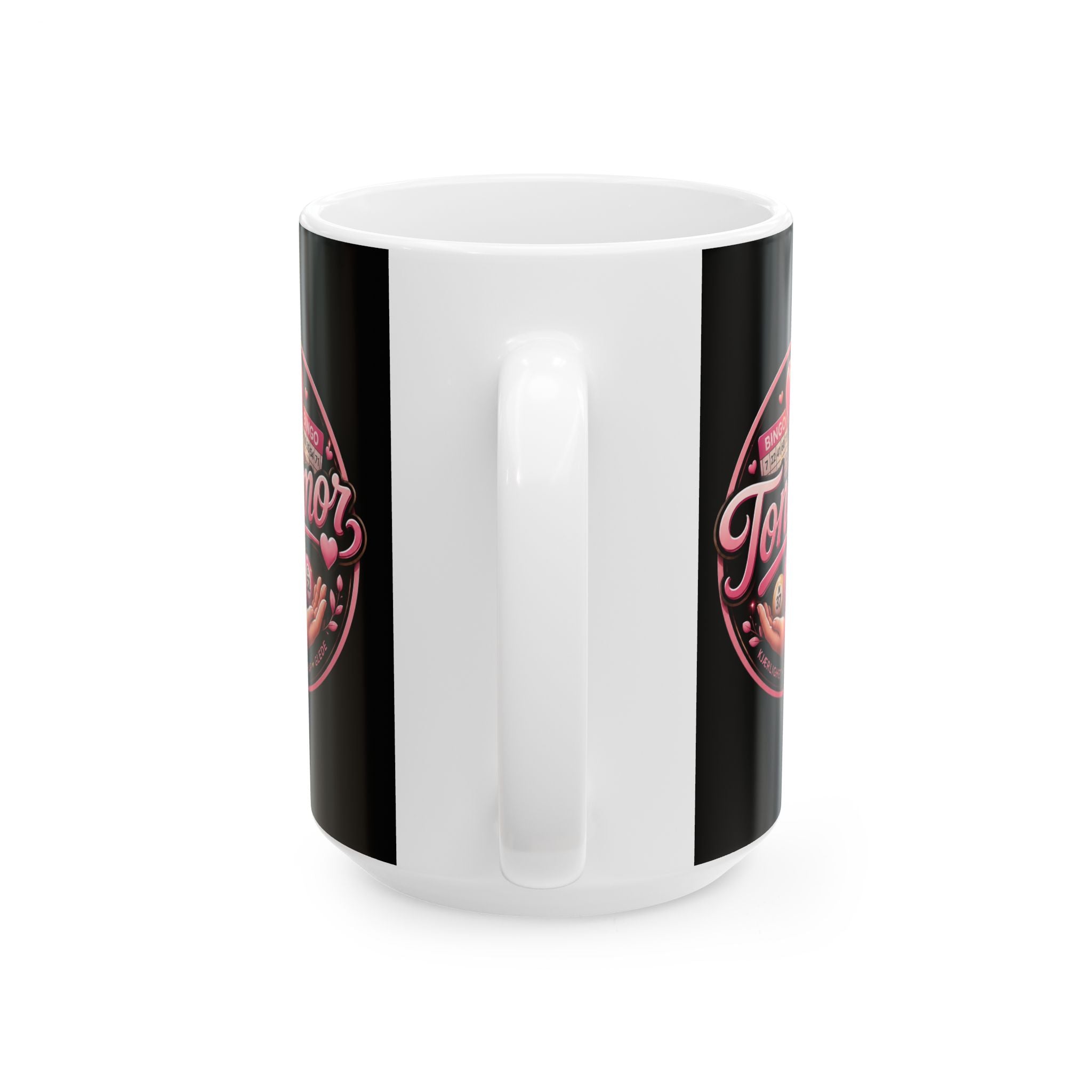 Bingo Tonemor Ceramic Mug — Pink Heart Bingo Lover Gift (11oz/15oz)