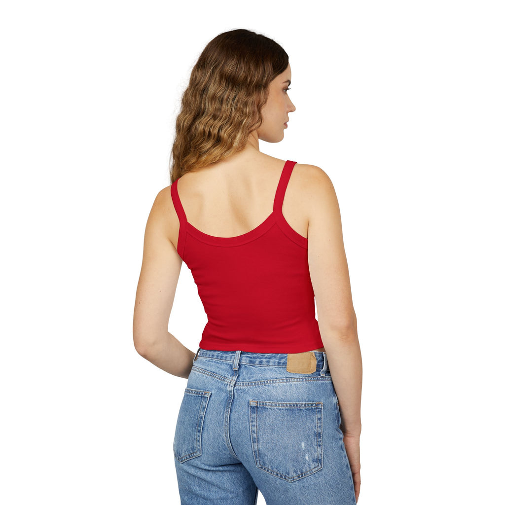 Blue Butterfly Crop Tank — "Team Bird" Women's Spaghetti Strap Top