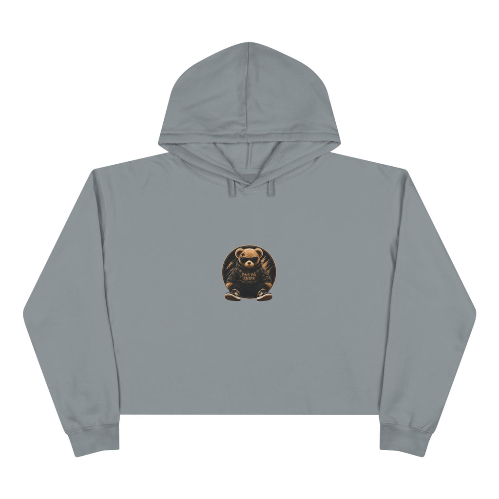 Teddy Bear Crop Hoodie — 'Kiss Me I'm Yours' Cute Graphic Cropped Hoodie