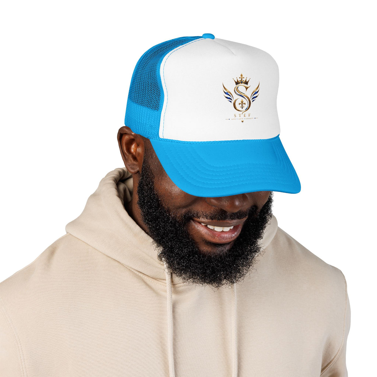 Embroidered Royal S Crest Trucker Hat – Gold Crown & Wings Foam Cap