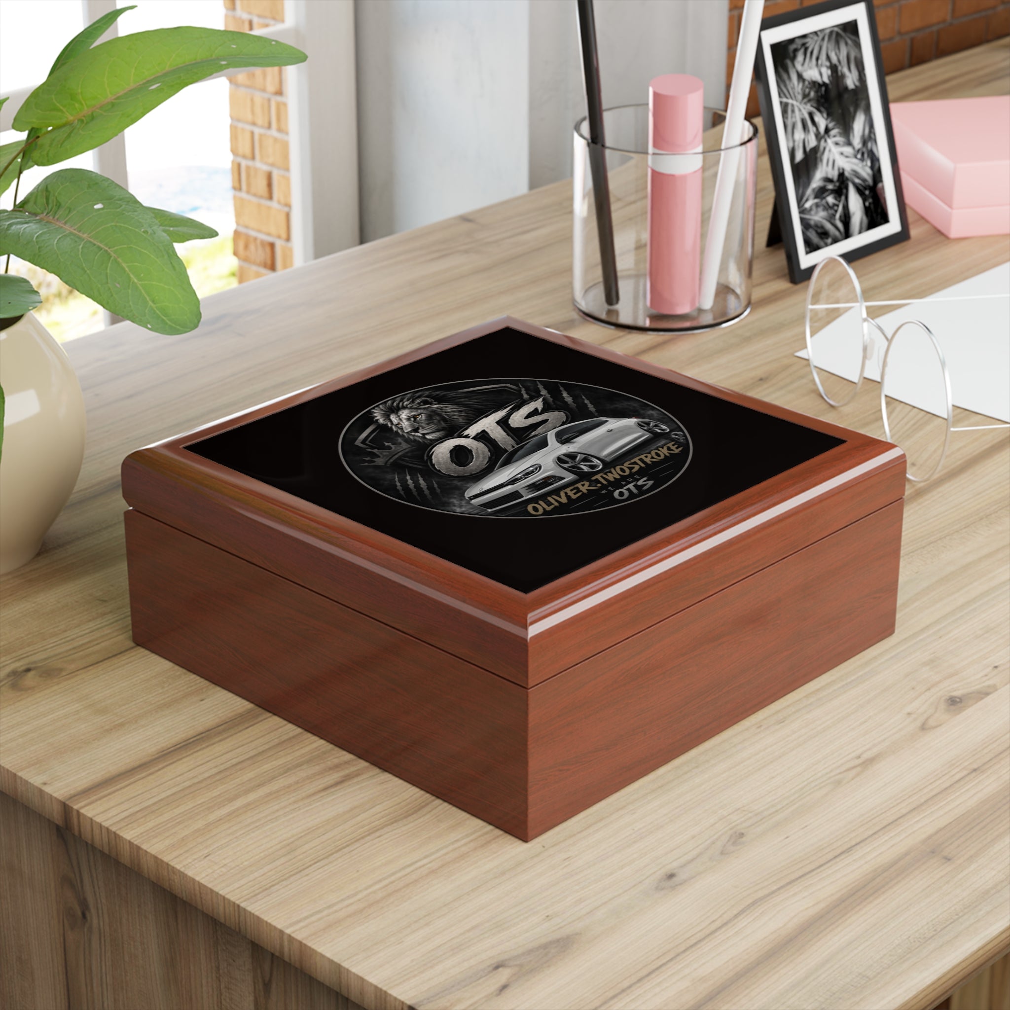 Custom OTS Lion Car Jewelry Box — Personalized Oliver Twostroke Keepsake