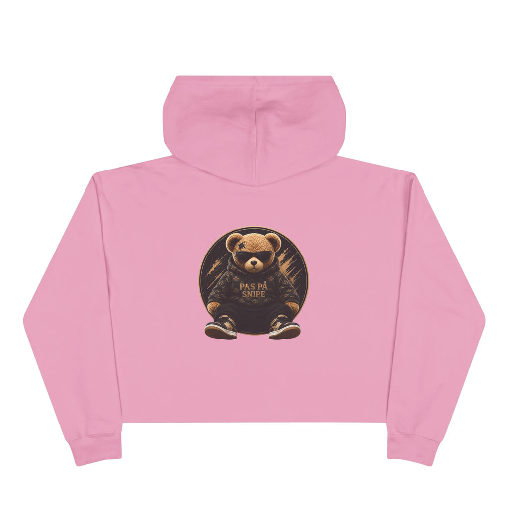 Teddy Bear Crop Hoodie — 'Kiss Me I'm Yours' Cute Graphic Cropped Hoodie