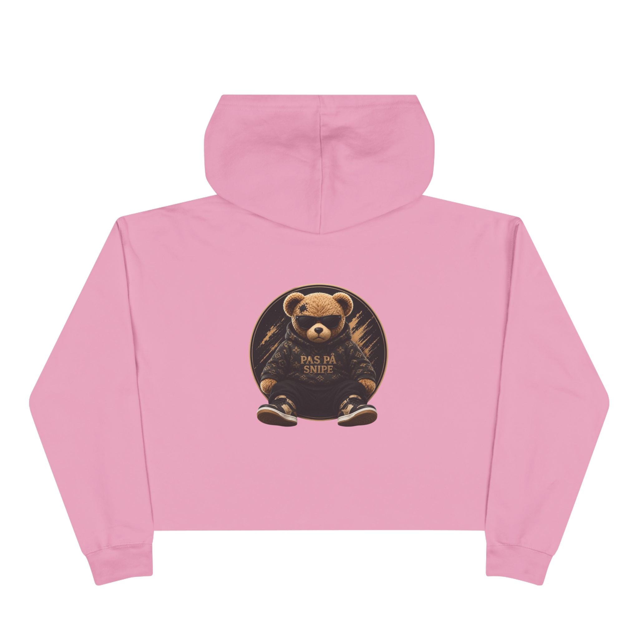 Teddy Bear Crop Hoodie — 'Kiss Me I'm Yours' Cute Graphic Cropped Hoodie