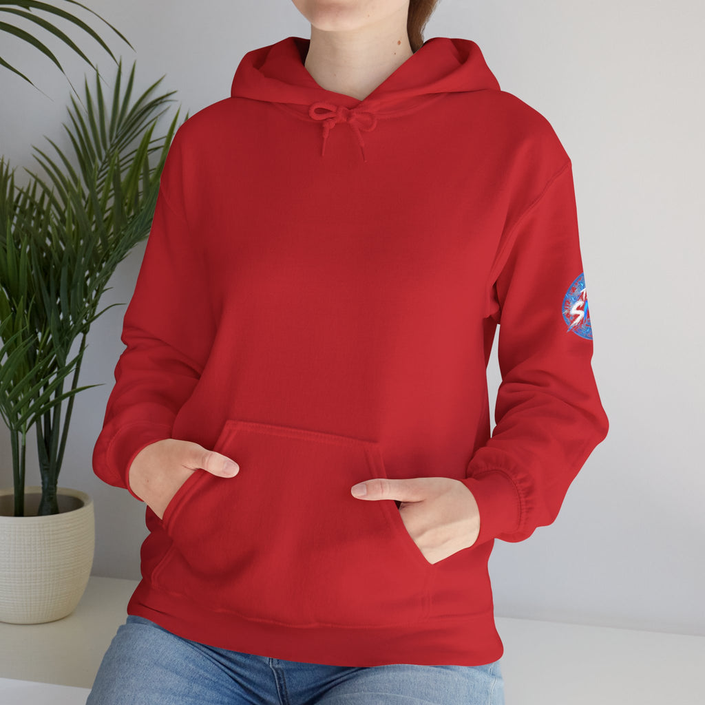 Nord Globe Hoodie — Blue Vintage Graphic Hooded Sweatshirt