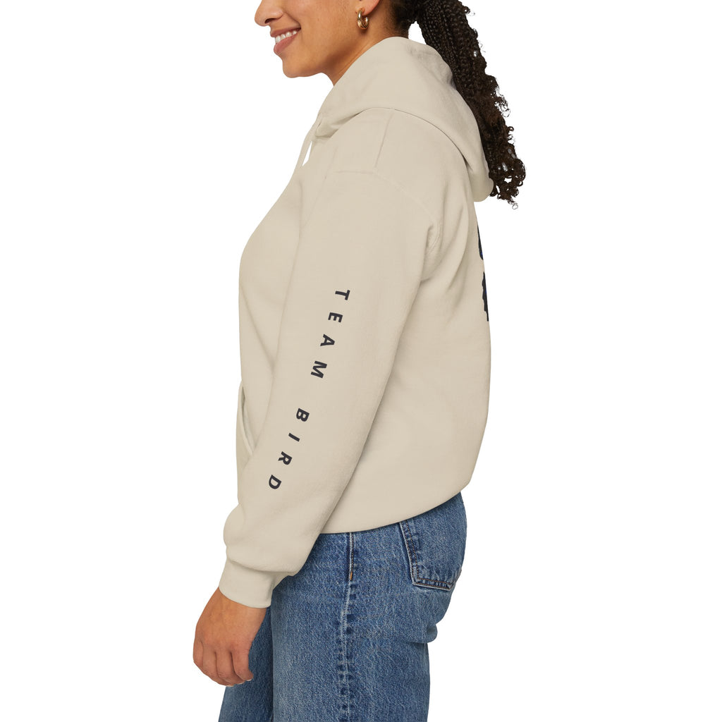 Butterfly Hoodie — "Team Bird" Blue Butterfly Graphic Hooded Sweatshirt