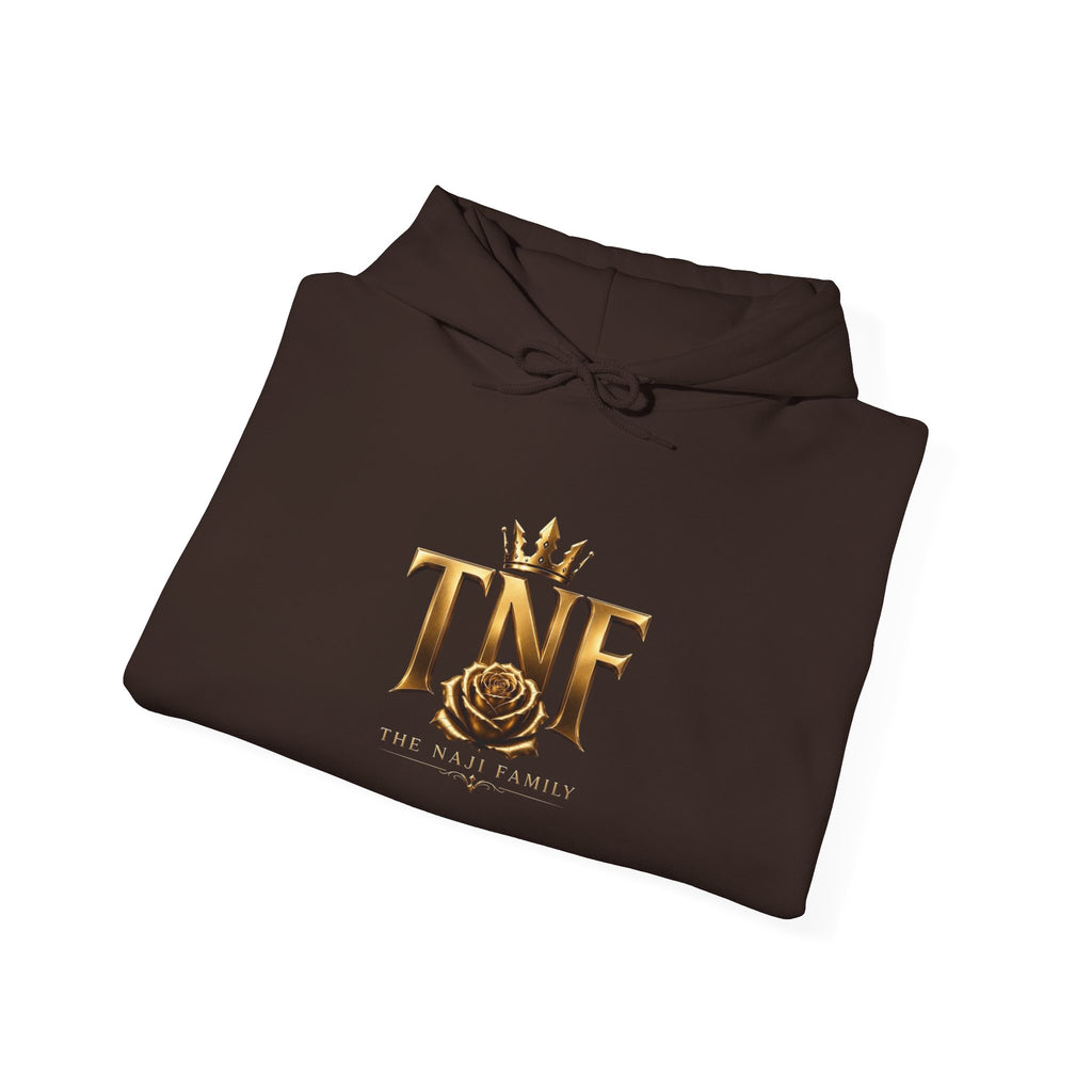 TNF Gold Rose Hoodie — Elegant Crown Logo Pullover
