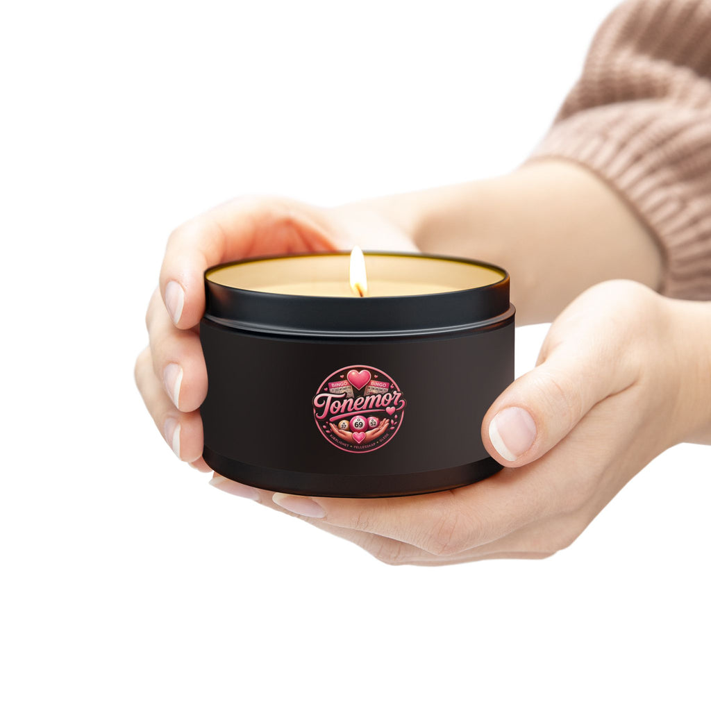 Black Tin Candle — Tonemo’s Romantic Rose Scented Travel Candle