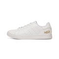 Classic White Leather Sneakers — Men's Low-Top Casual Trainers