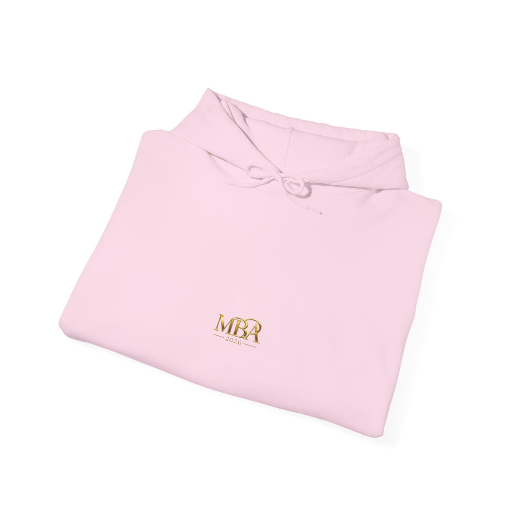 MBA 2026 Gold Logo Hoodie — Graduation/Alumni Commemorative Sweatshirt