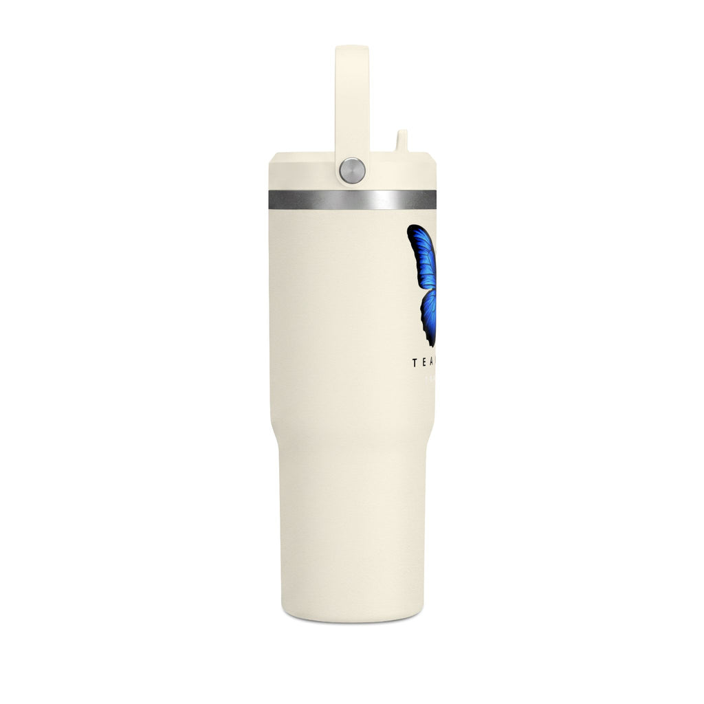Butterfly Nomad Tumbler 32oz — Insulated Travel Mug with Blue Monarch Design