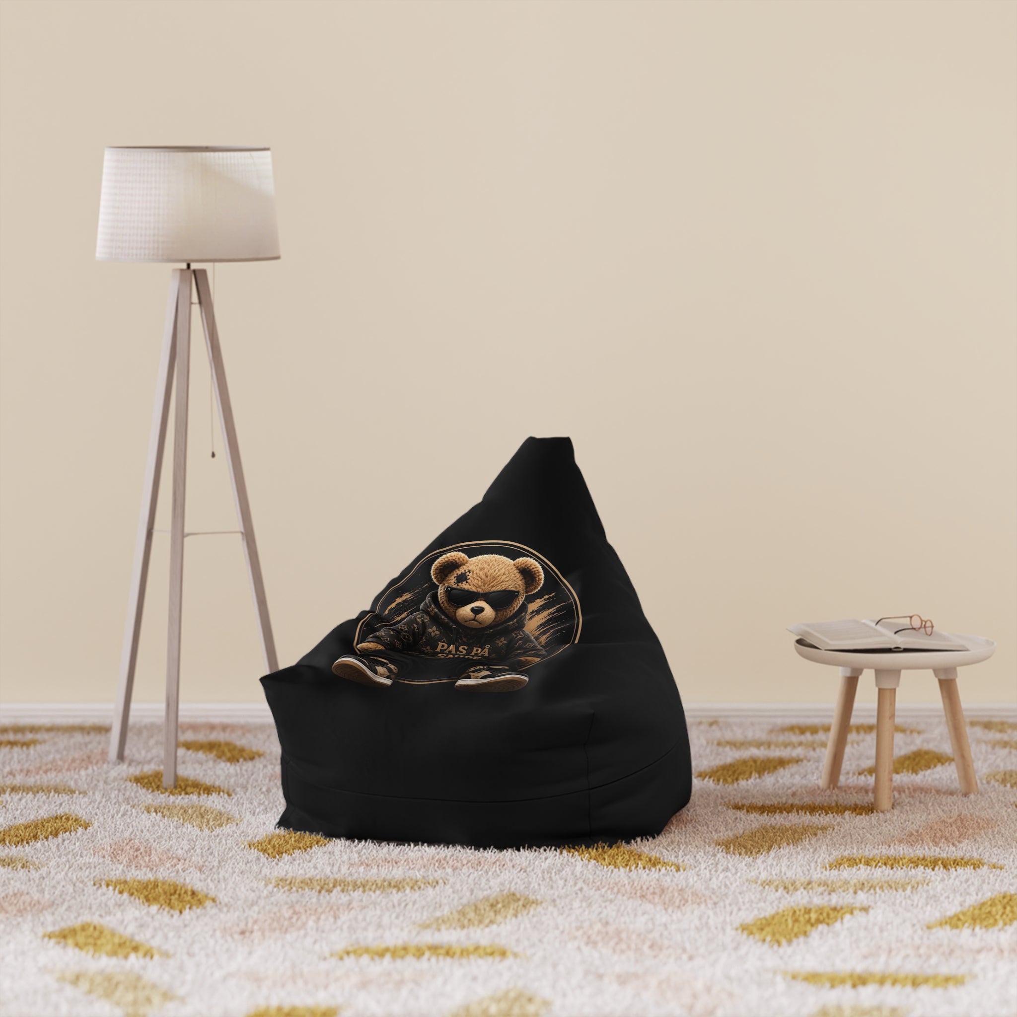 Bear Graphic Bean Bag Cover — Cozy Gamer Teddy Design