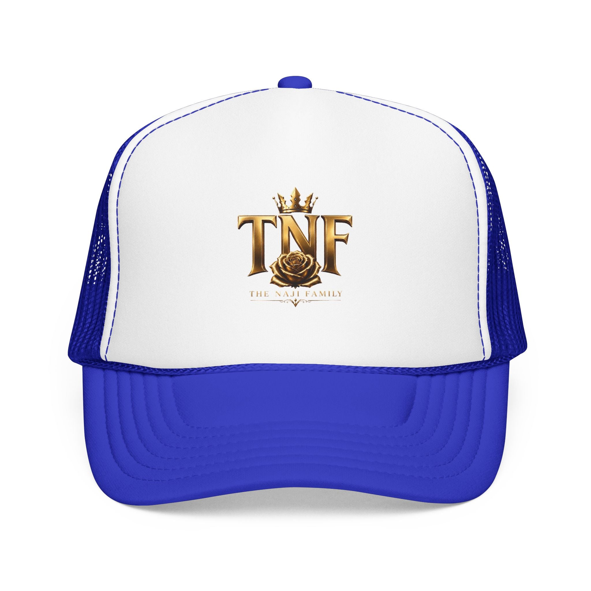 TNF Gold Rose Trucker Hat — The Dark Family Logo Foam Cap