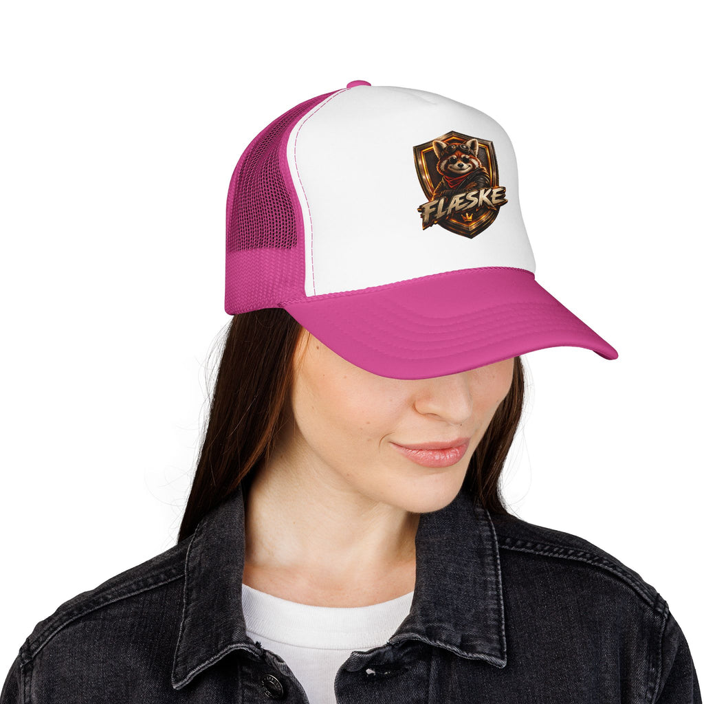 Ember Raccoon Shield Trucker Hat