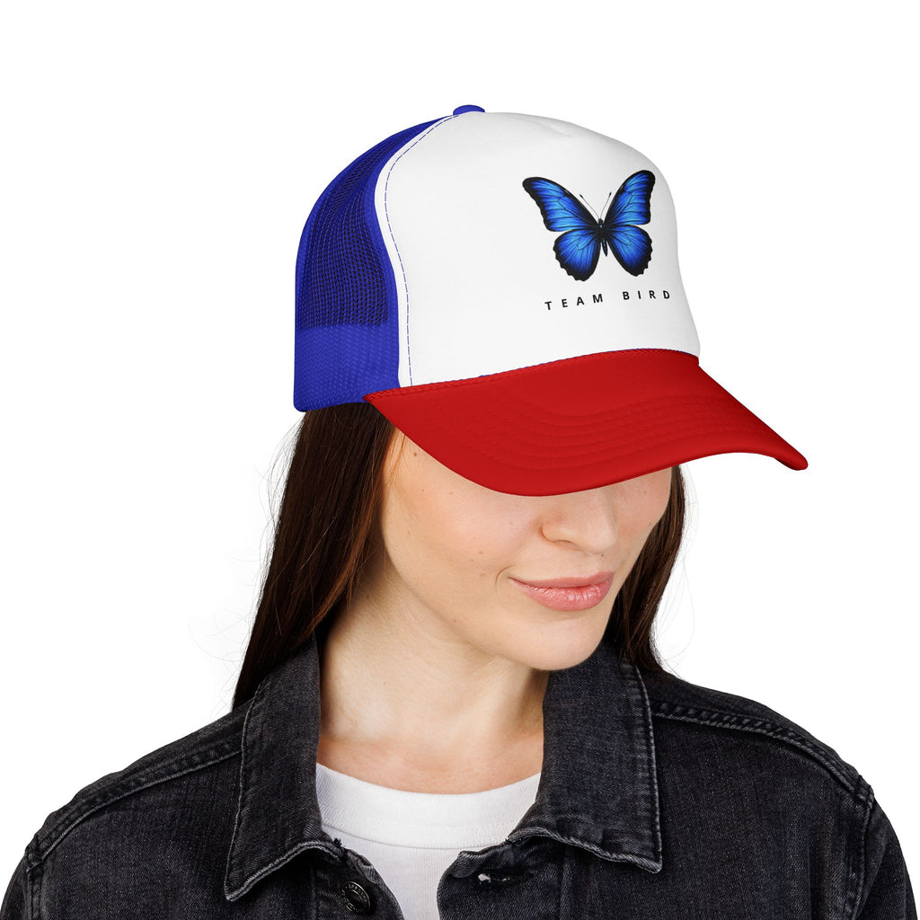 Blue Butterfly Trucker Hat — Vibrant Monarch-Inspired Foam Cap