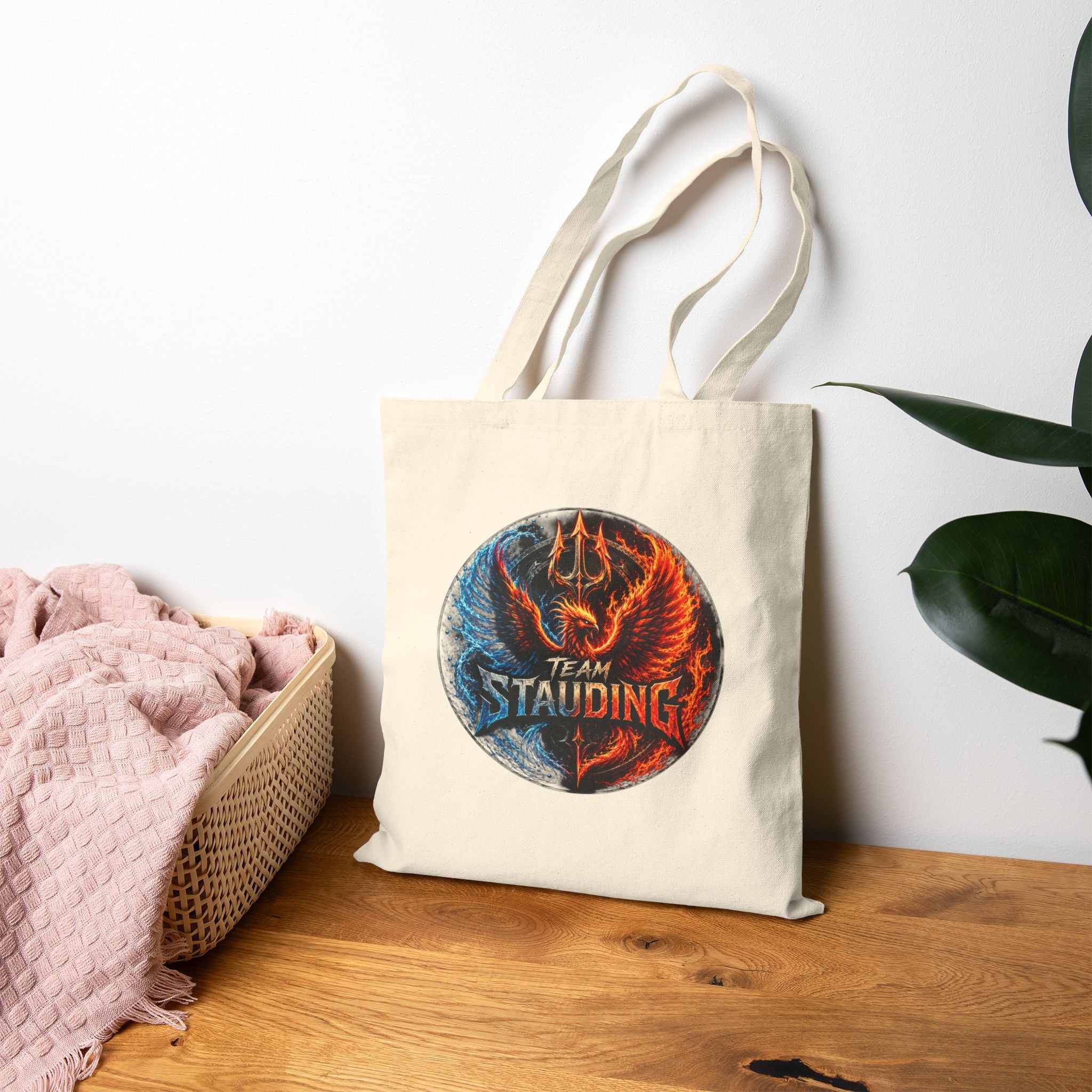 Tote Bag Team Stauding Phoenix & Trident Circle Design