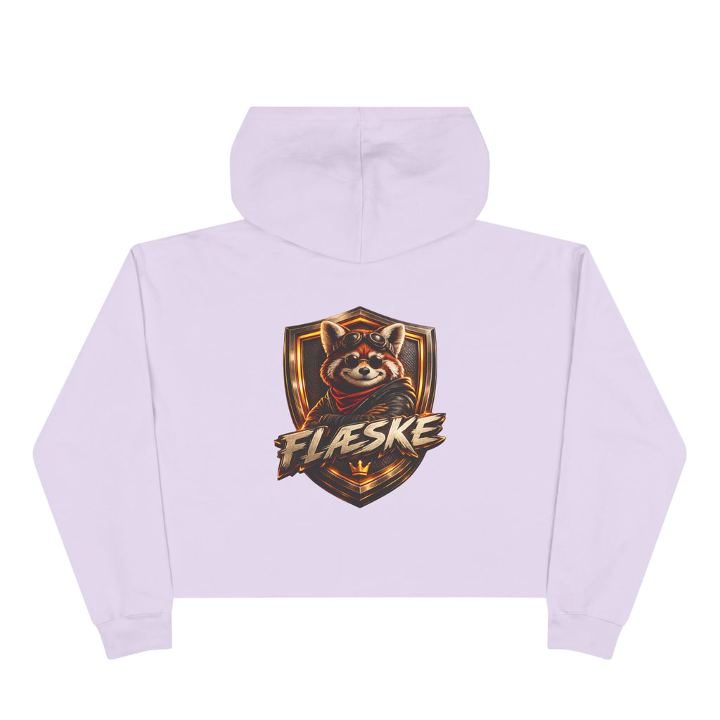 Raccoon Shield Crop Hoodie — Flaeske Gamer Logo Cropped Hoodie