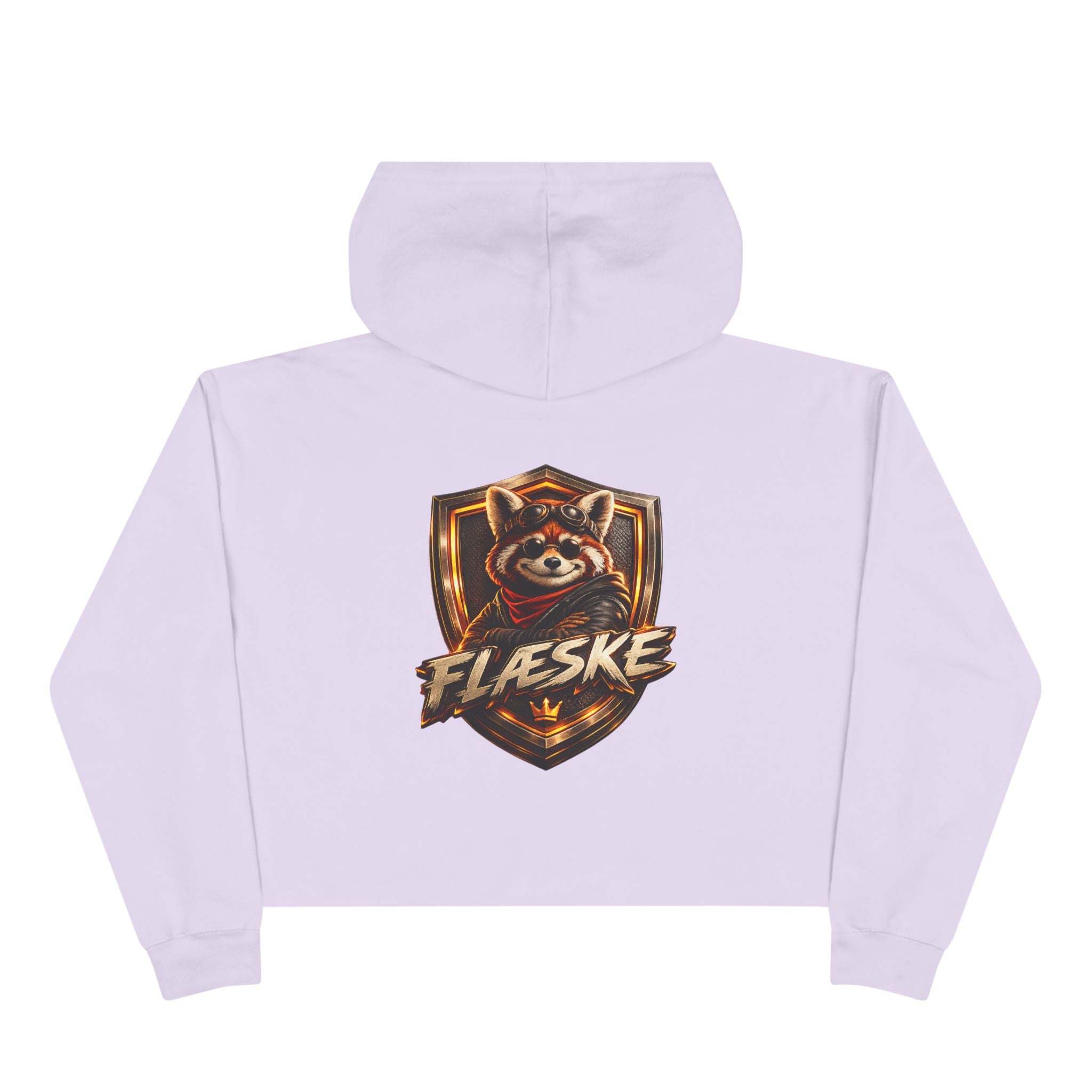 Raccoon Shield Crop Hoodie — Flaeske Gamer Logo Cropped Hoodie