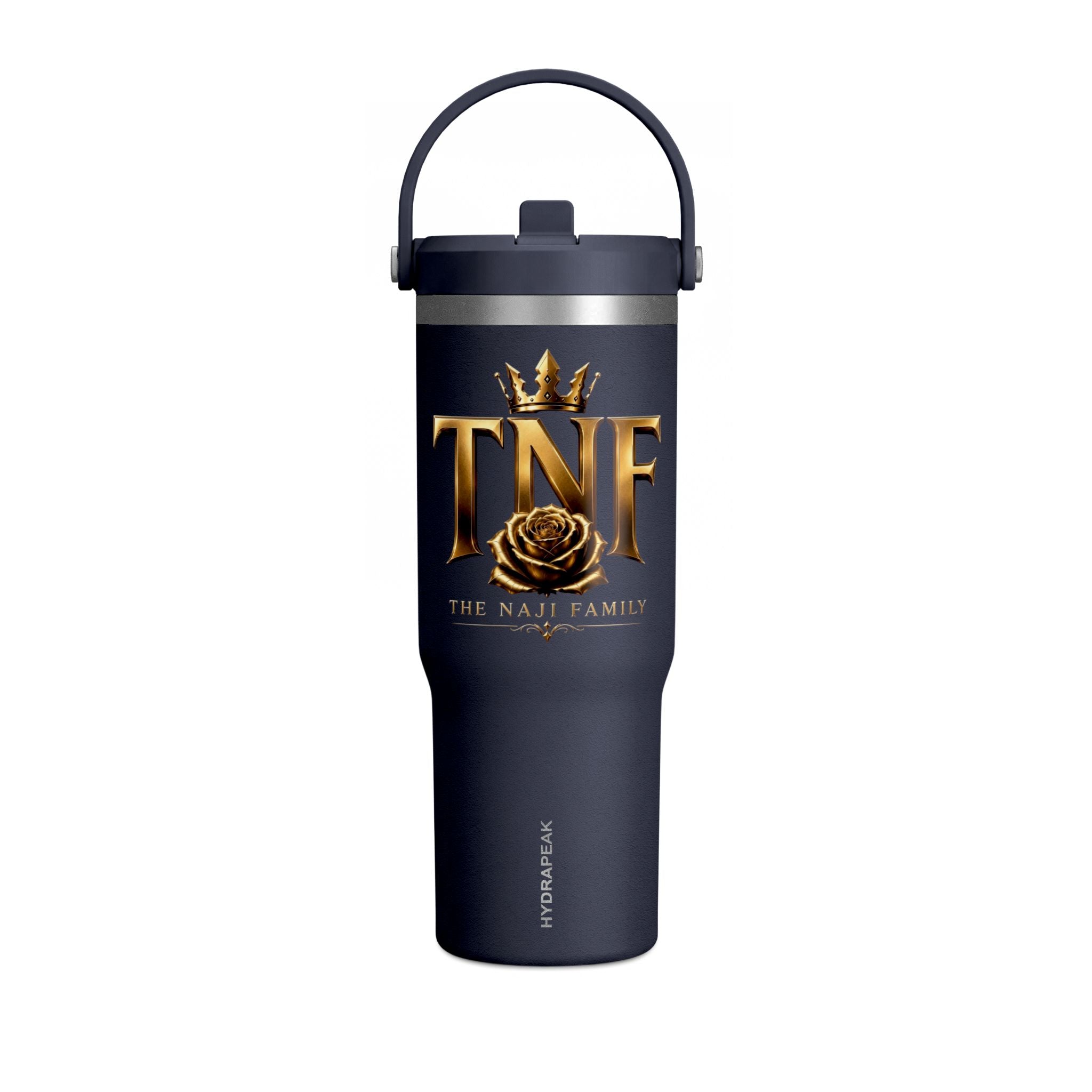 Nomad 32oz Tumbler — TNF 'The Naji Family' Gold Crown & Rose Insulated Travel Cup