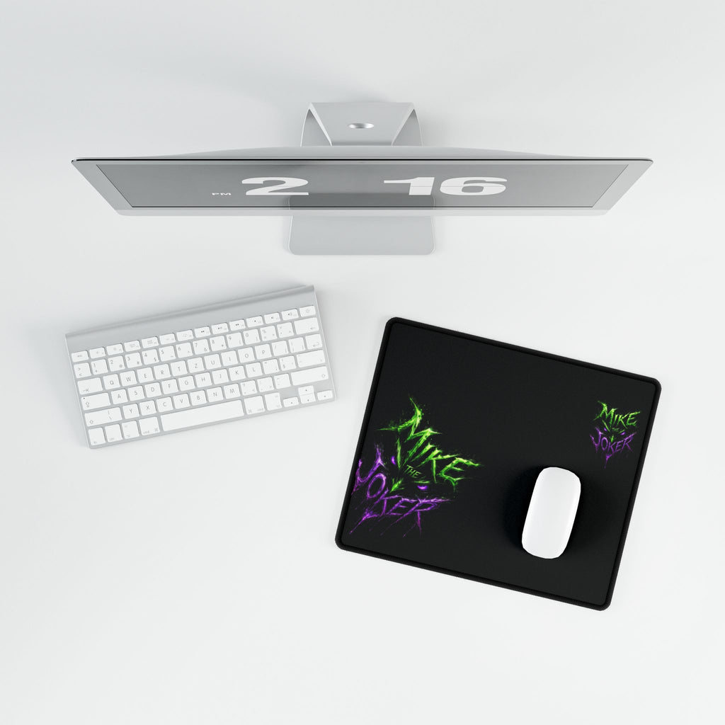 Mike the Joker Neon Desk Mat — Gamer Desk Pad with Green & Purple Graffiti