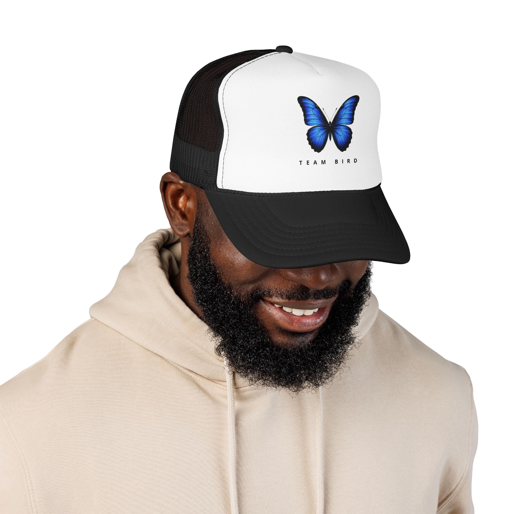Blue Butterfly Trucker Hat — Vibrant Monarch-Inspired Foam Cap