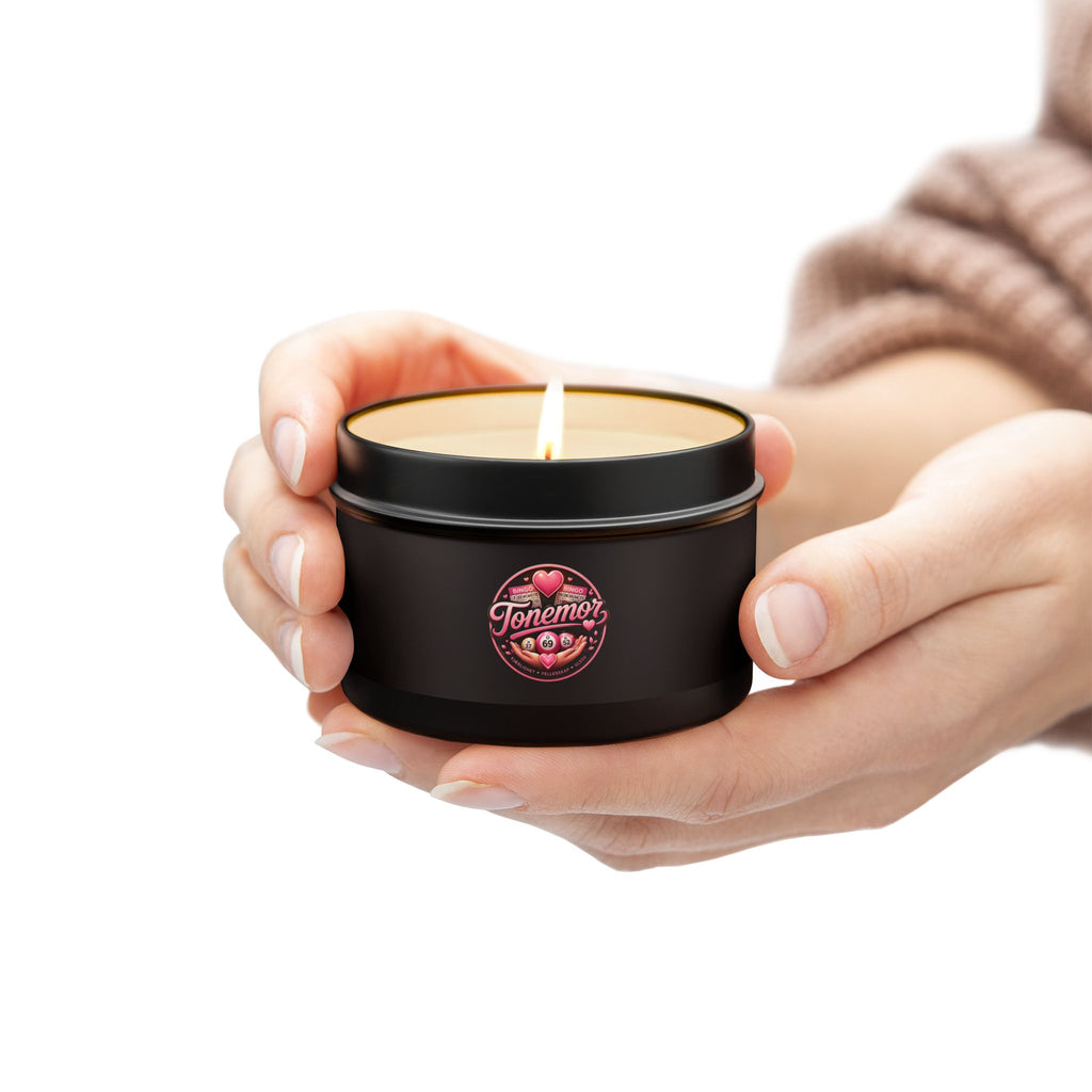Black Tin Candle — Tonemo’s Romantic Rose Scented Travel Candle