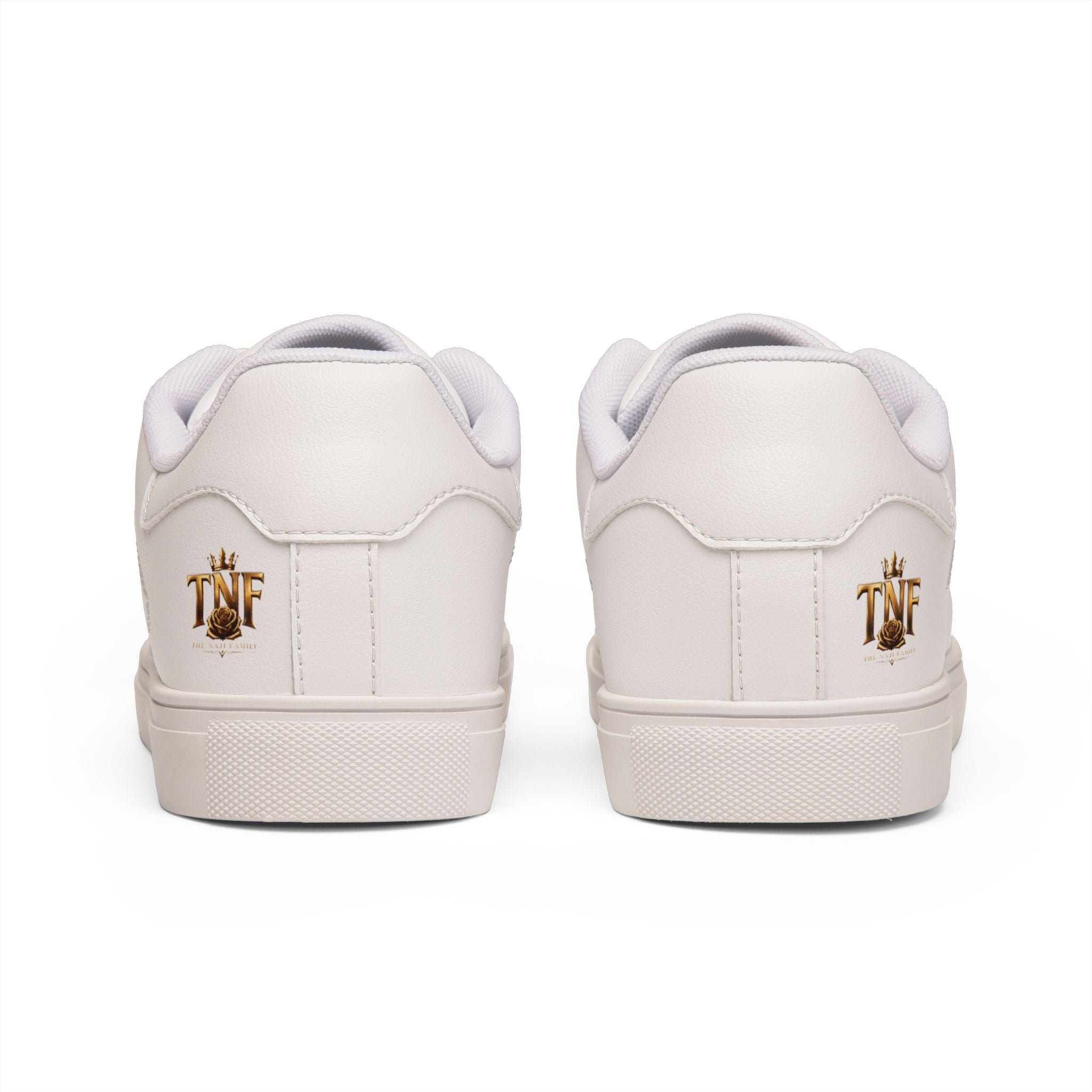 Men's White Leather Low-Top Sneakers — Classic Casual Everyday Shoes
