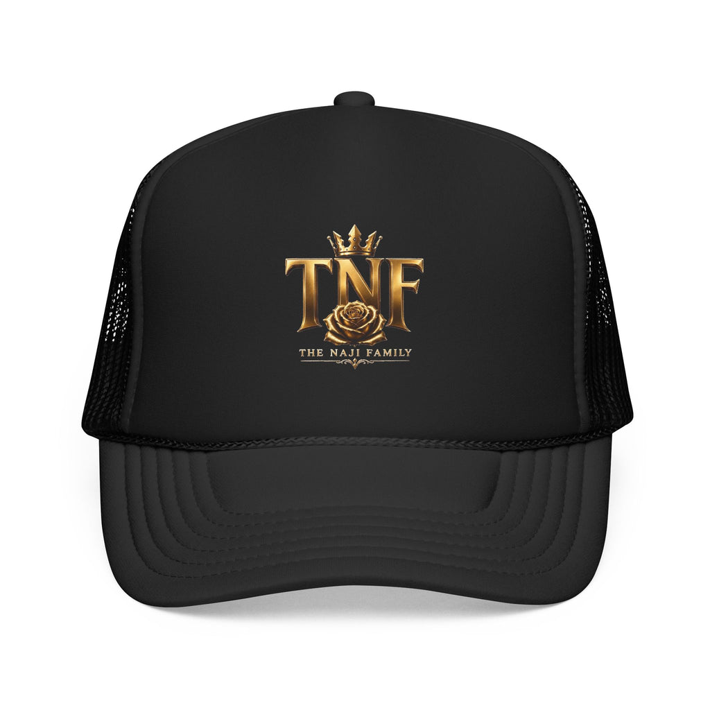 TNF Gold Rose Trucker Hat — The Dark Family Logo Foam Cap