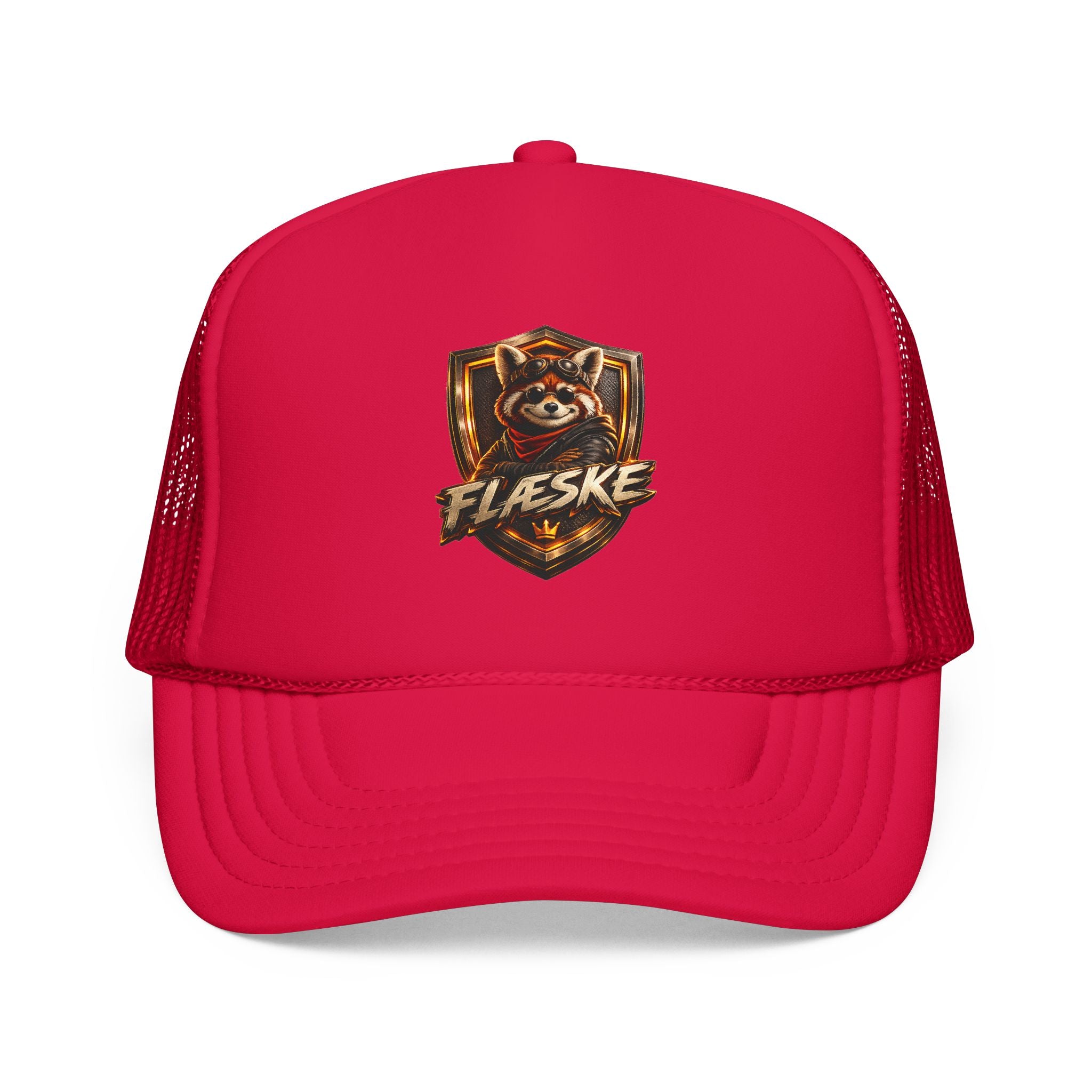 Ember Raccoon Shield Trucker Hat