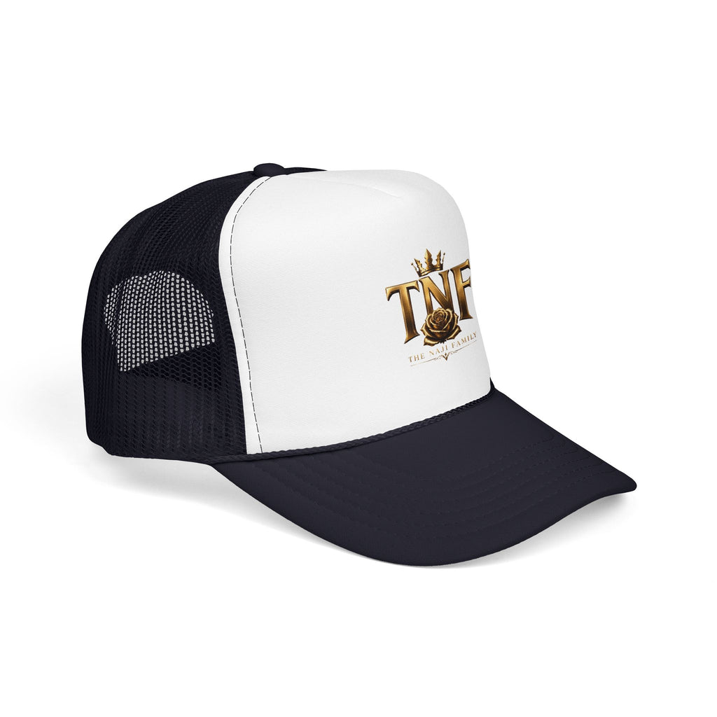 TNF Gold Rose Trucker Hat — The Dark Family Logo Foam Cap