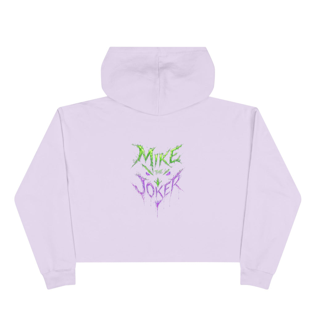 Crop Hoodie — 'Mixe Joker' Minimal Front / Bold Back Graphic Cropped Hoodie