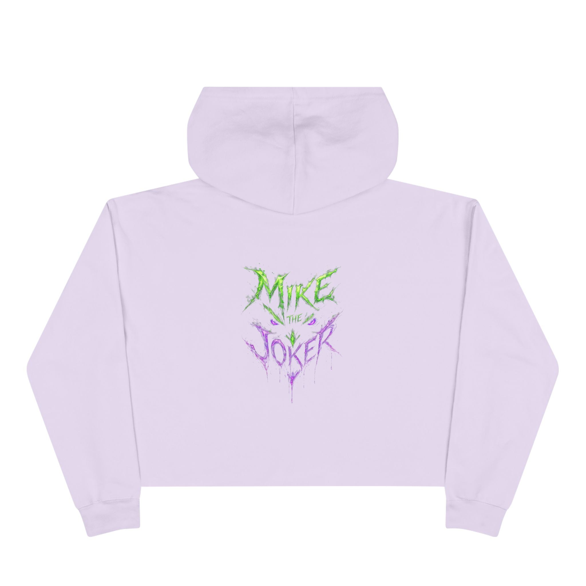 Crop Hoodie — 'Mixe Joker' Minimal Front / Bold Back Graphic Cropped Hoodie
