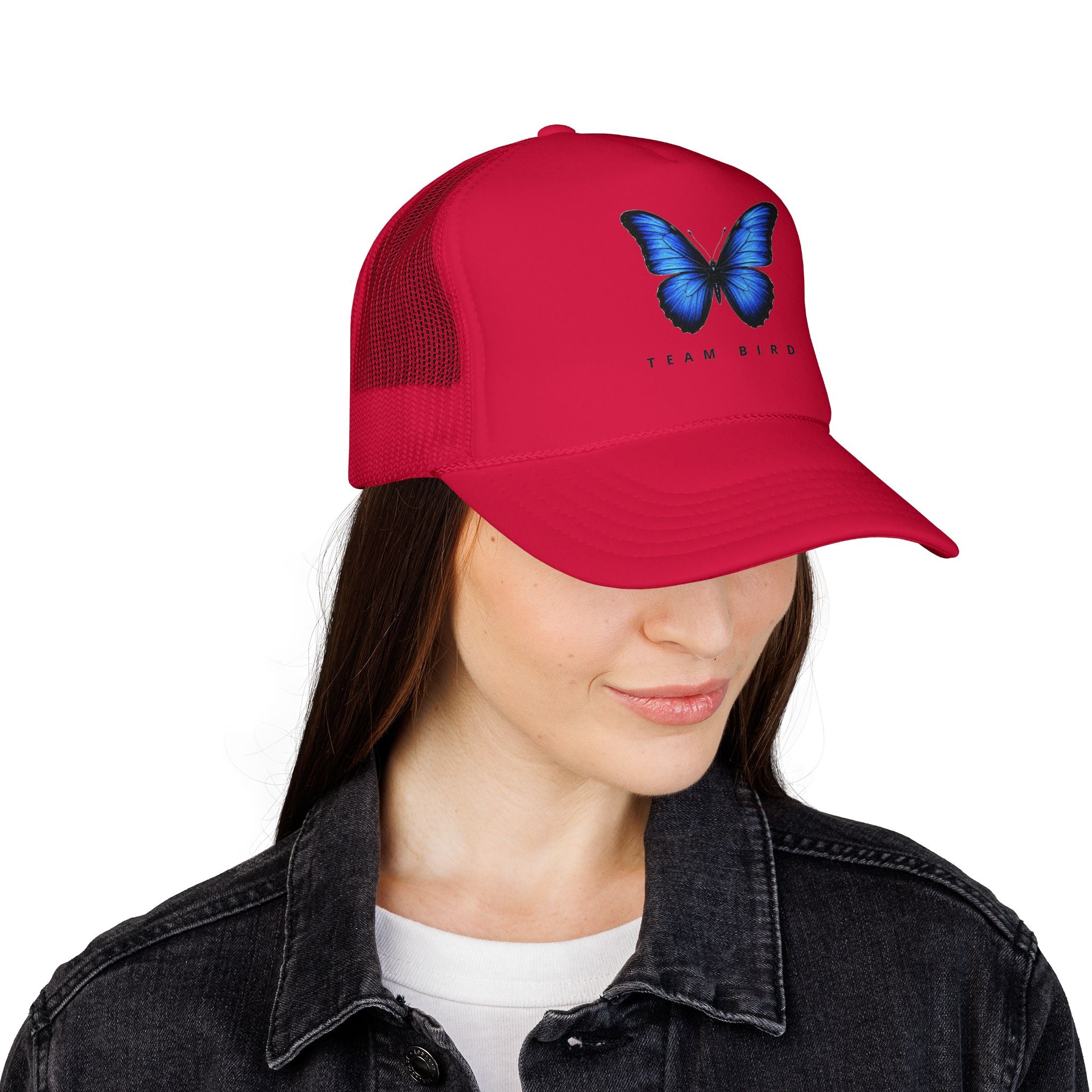 Blue Butterfly Trucker Hat — Vibrant Monarch-Inspired Foam Cap