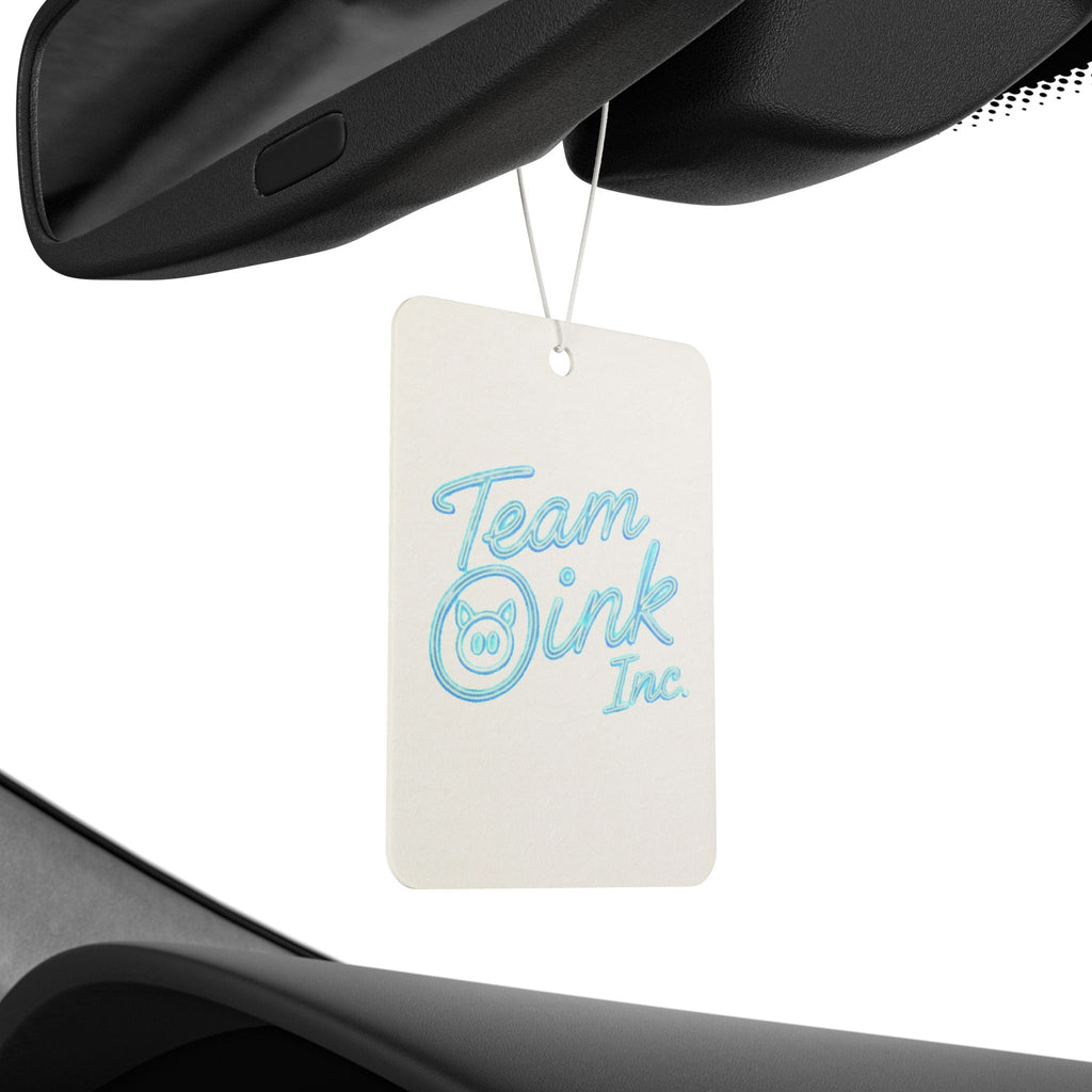 Team Oink Inc. Car Air Freshener — Retro Script Hanging Scent Tag