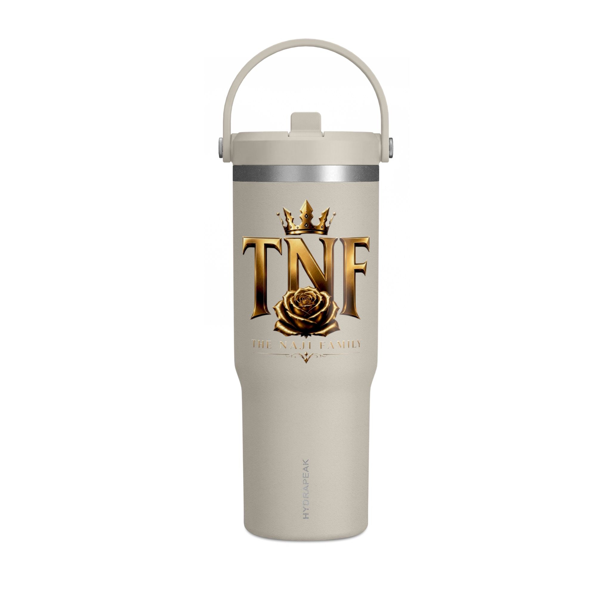 TNF 'The Naji Family' 32oz Nomad Tumbler – Insulated Travel Cup with Gold Crest Design
