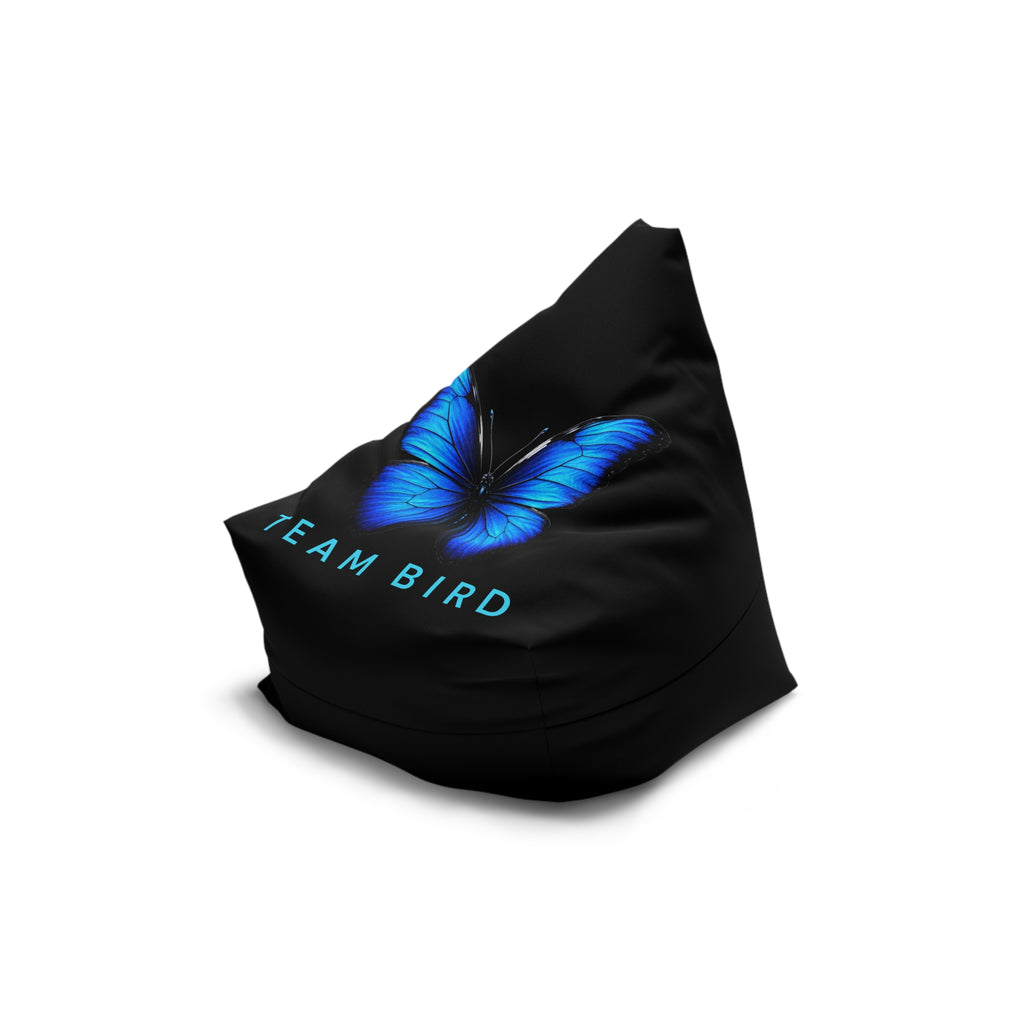 Blue Butterfly ‘Team Bird’ Bean Bag Cover — Gamer Lounge Chair Slipcover