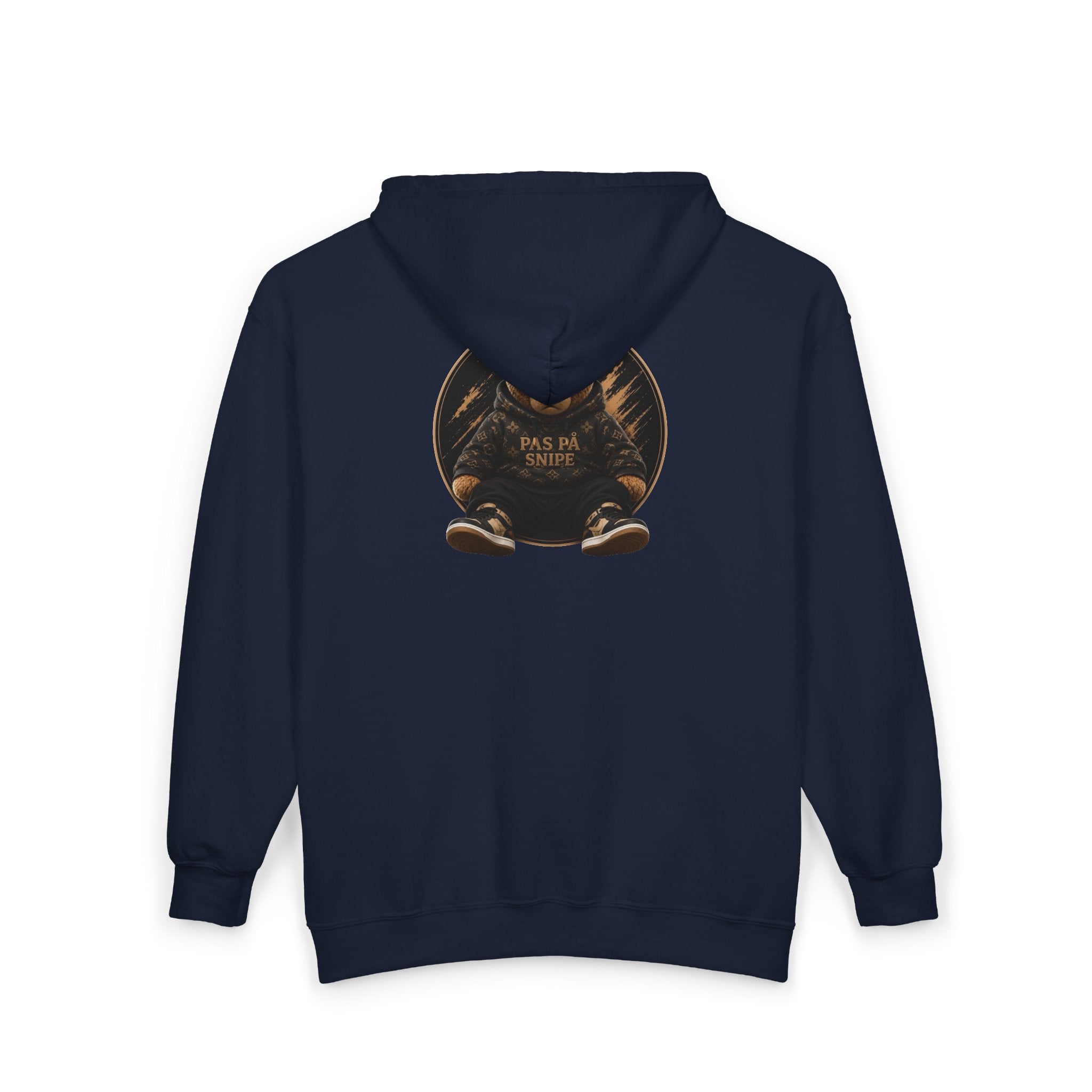 Bear Protector Zip Hoodie — 'Pas de Venin' Vintage Teddy Graphic