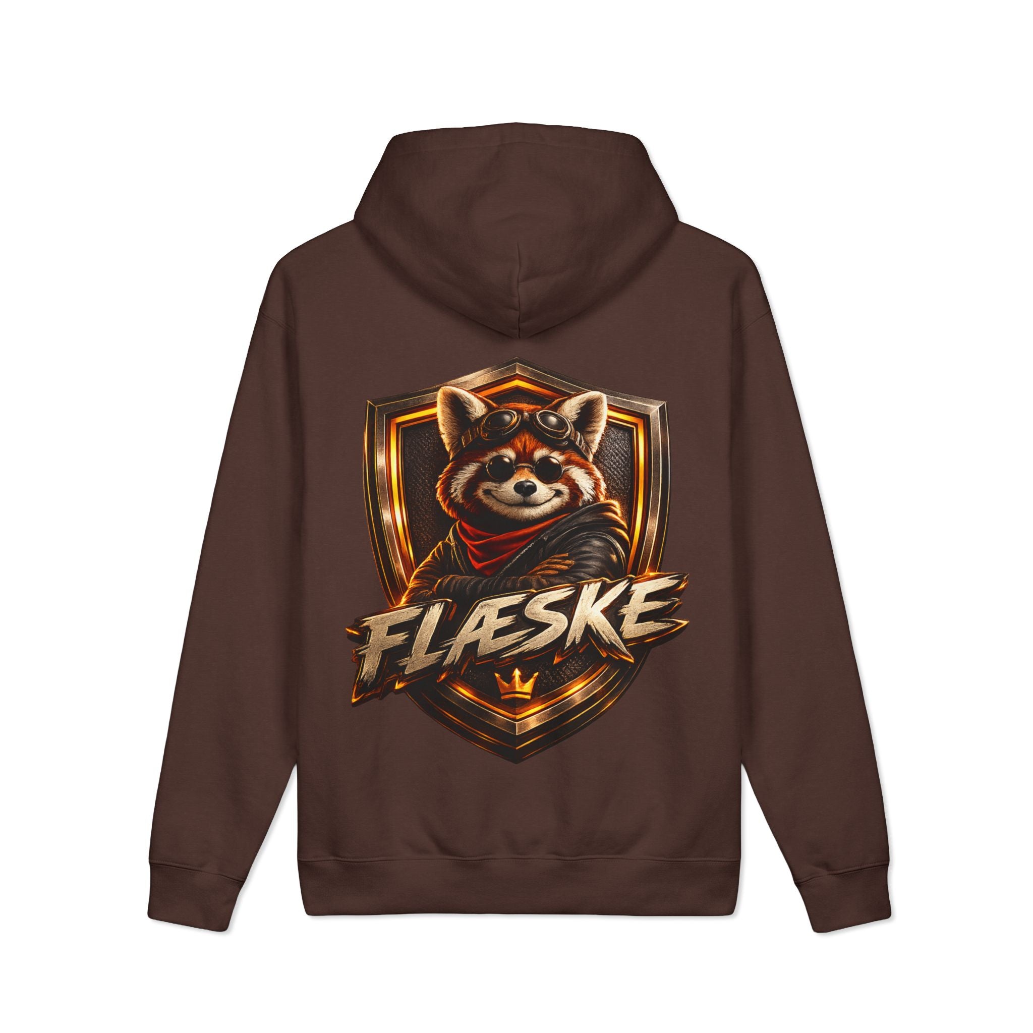 Hoodie — 'Flæske' Red Panda Crest Graphic Hoodie