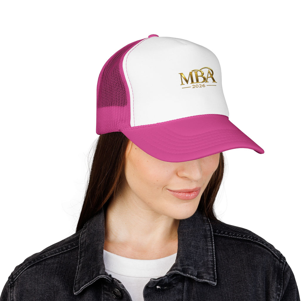 MBA 2026 Trucker Hat - Gold Embroidered Foam Mesh Cap