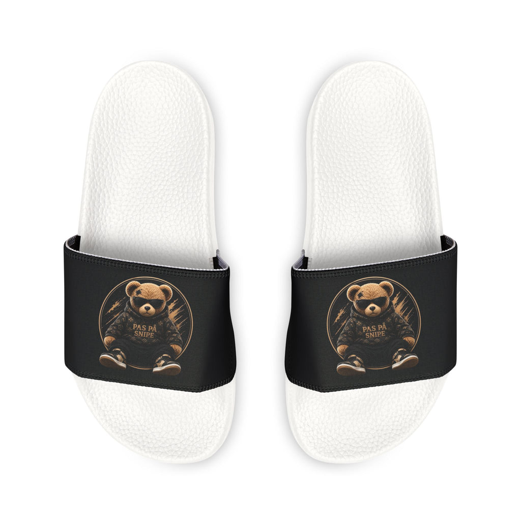 Bear Graphic Slide Sandals — Men’s Removable‑Strap Casual Slides