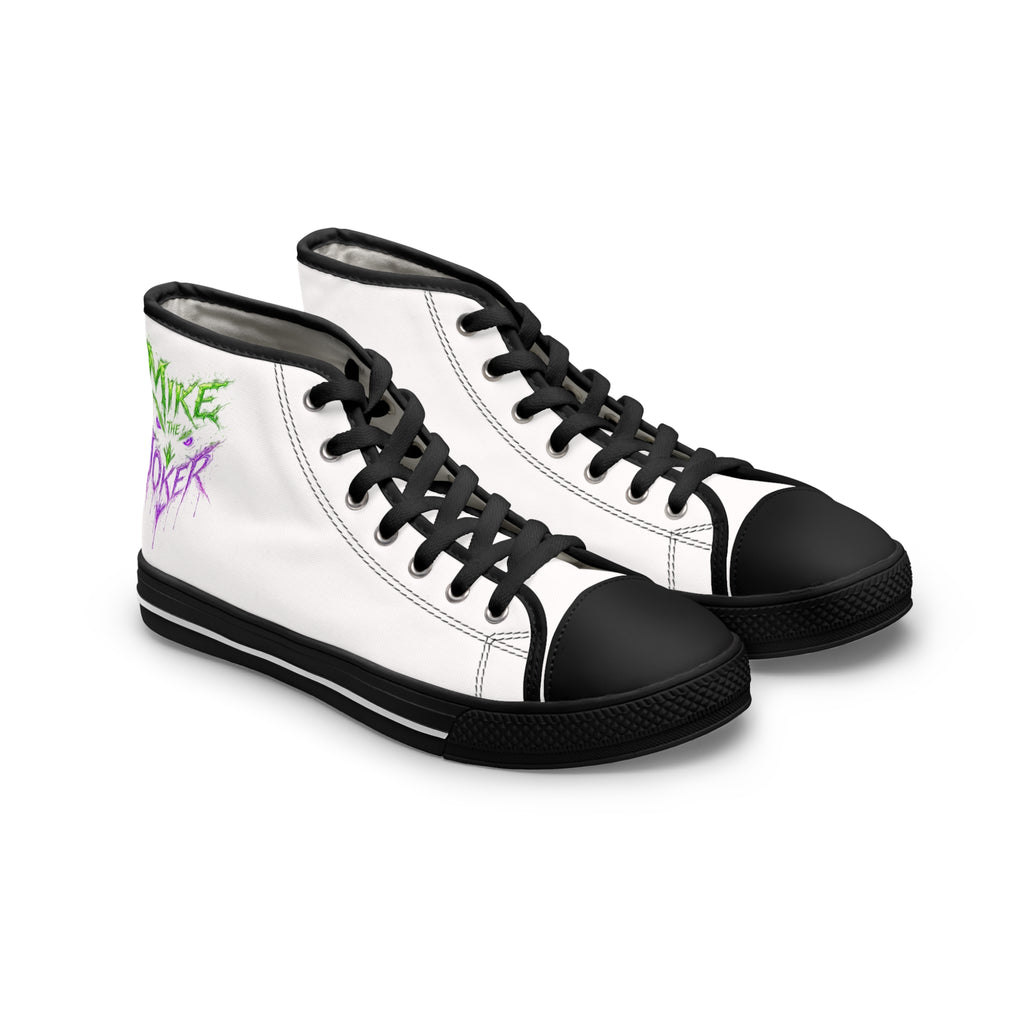 High Top Sneakers — Neon Graffiti "Make It Quicker" Women's Canvas Shoes