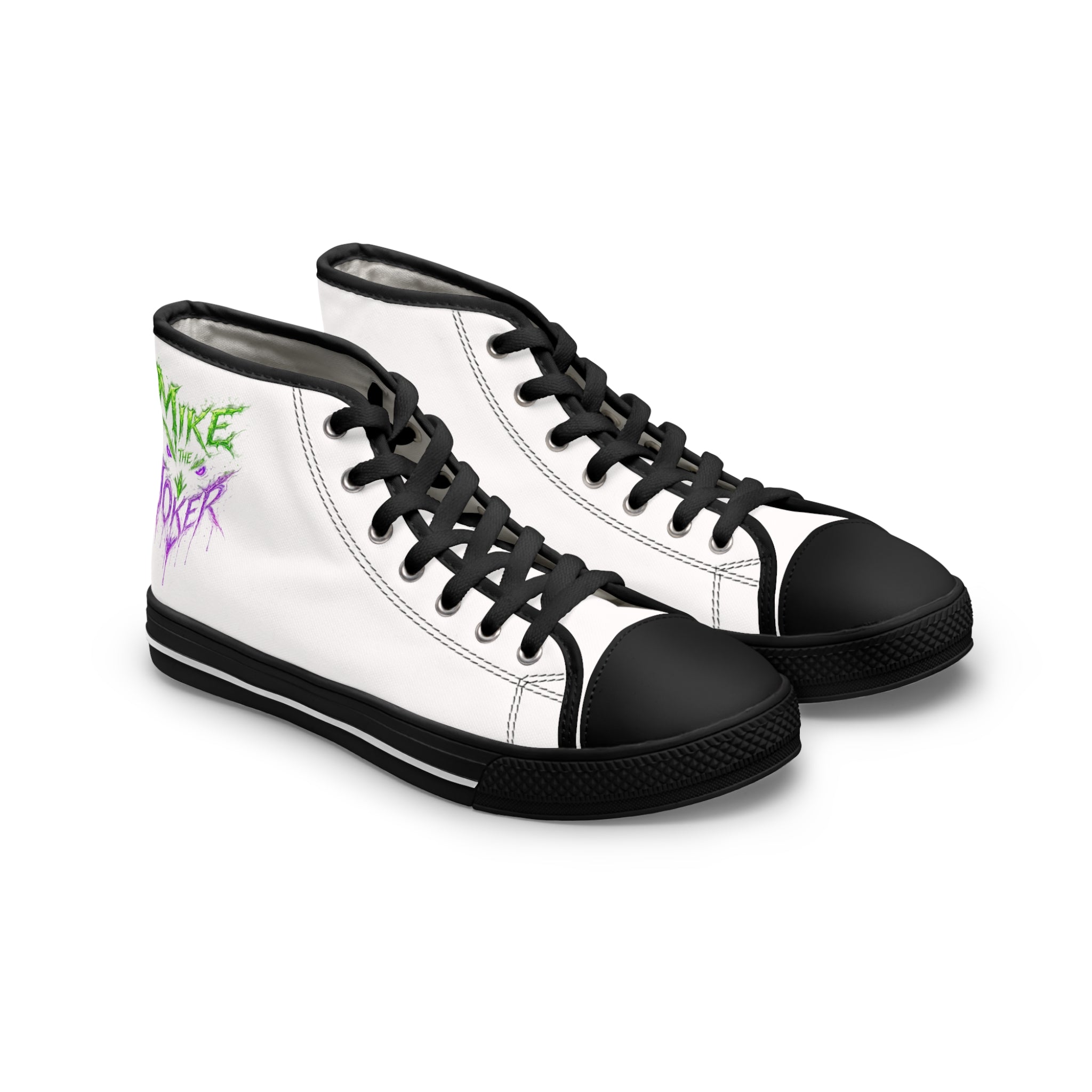 High Top Sneakers — Neon Graffiti "Make It Quicker" Women's Canvas Shoes